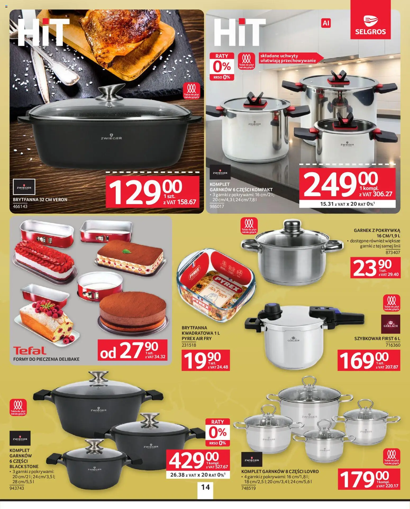Selgros cash&carry gazetka - Oferta przemysłowa od 24.09.2026 | Strona: 16 | Produkty: Komplet garnków, Szybkowar, Garnki, Tefal