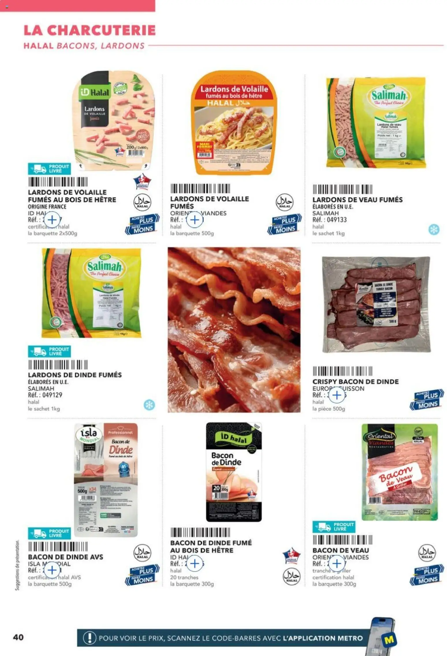 {H1} | Page: 40 | Produits: Poids, Volaille, Lardons, Livre