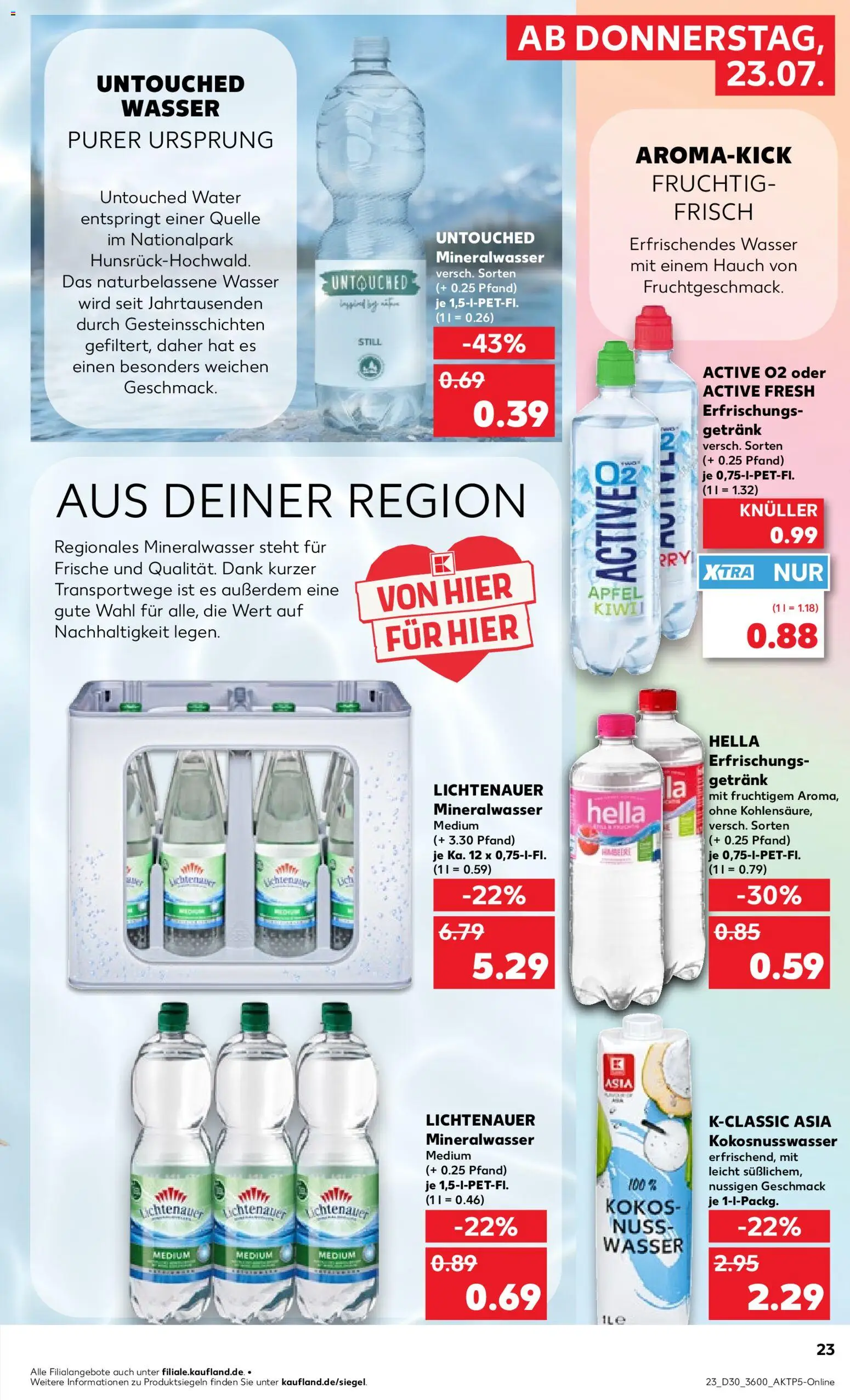 Kaufland Prospekt Zeitz – gültig ab 23.07.2026 | Seite: 23 | Produkte: Äpfel, Mineralwasser, Wasser, Hella