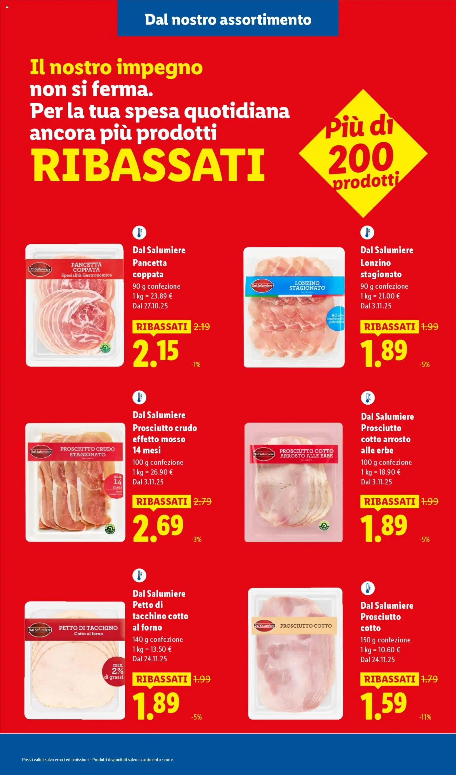 Volantino Lidl del 08/01/2026 | Pagina: 3 | Prodotti: Prosciutto Crudo, Prosciutto Cotto, Tacchino, Petto di tacchino