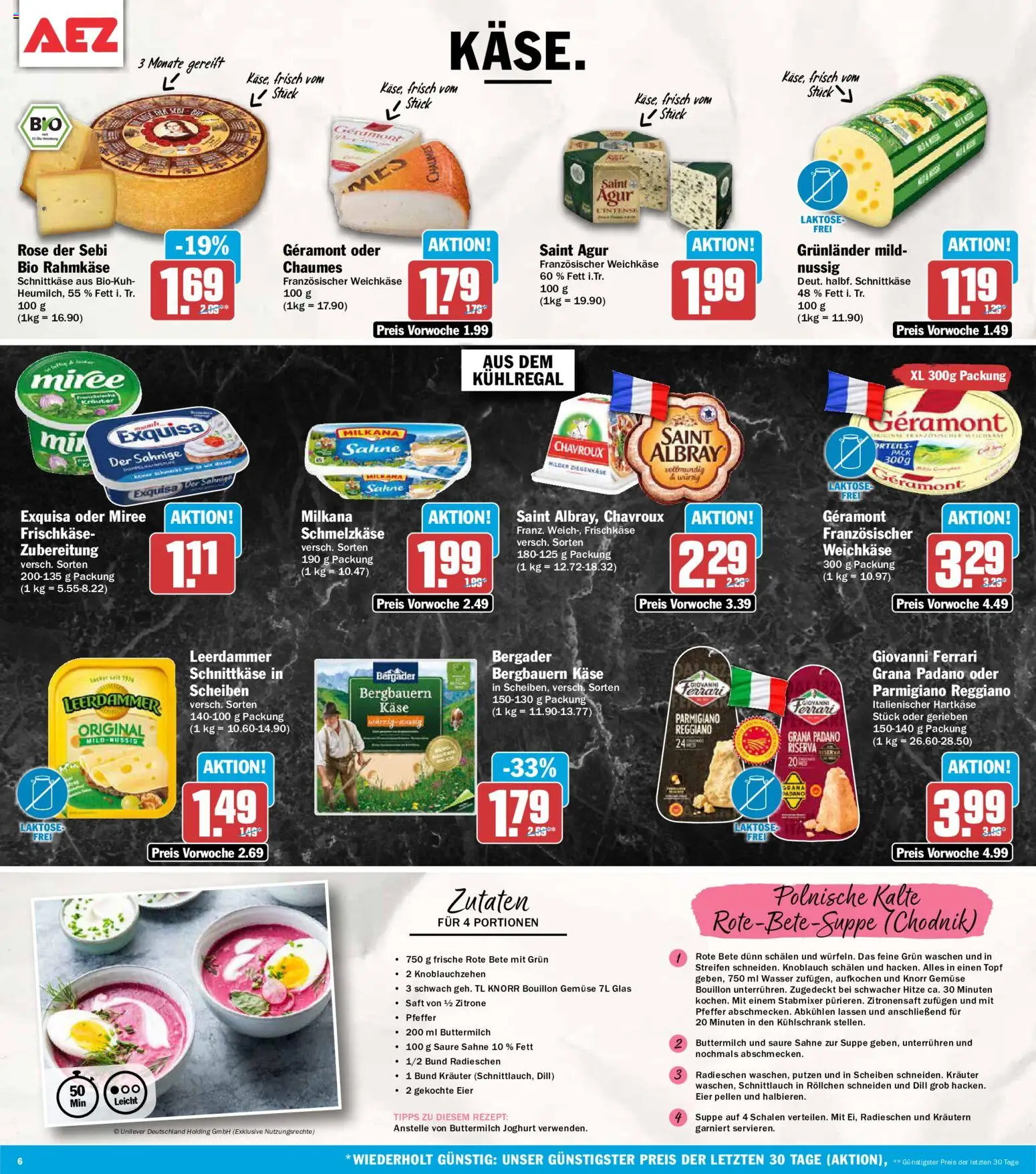AEZ Prospekt – gültig ab 03.08.2026 | Seite: 6 | Produkte: Geramont, Eier, Pfeffer, Knoblauch
