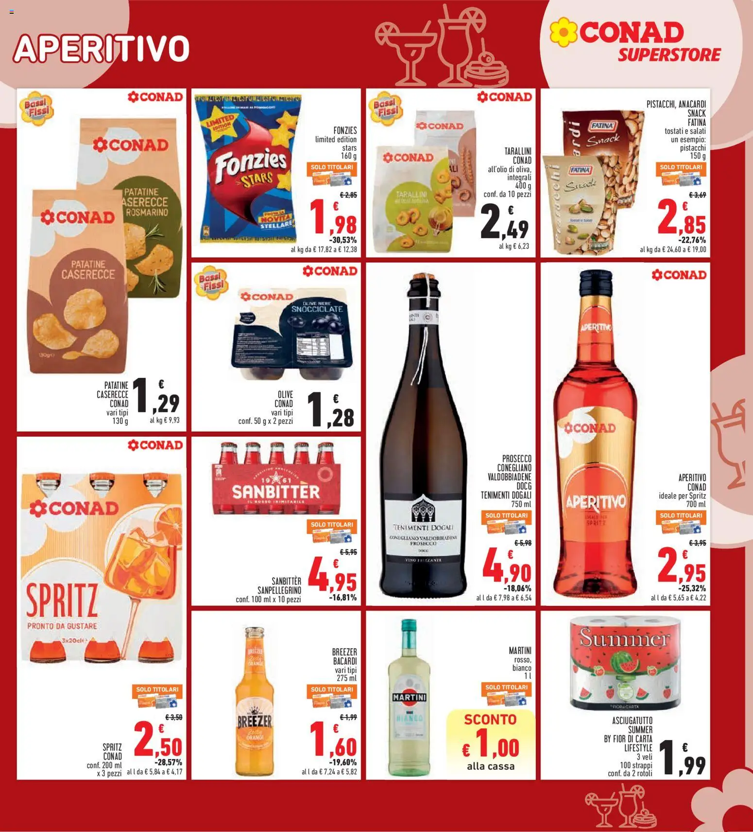 Volantino Conad del 16/07/2026 | Pagina: 21 | Prodotti: Patatine, Prosecco, Olive, Aperitivo