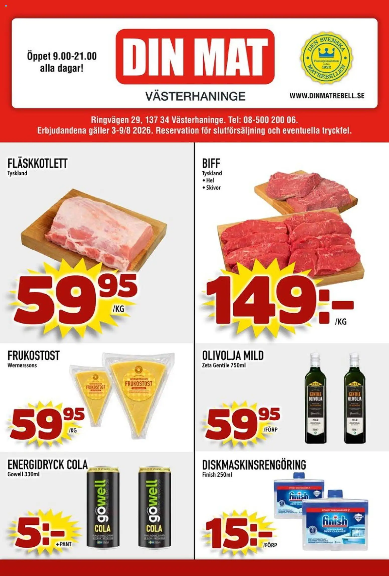 Din Mat reklamblad aktuell från 03/08/2026 | Sida: 1