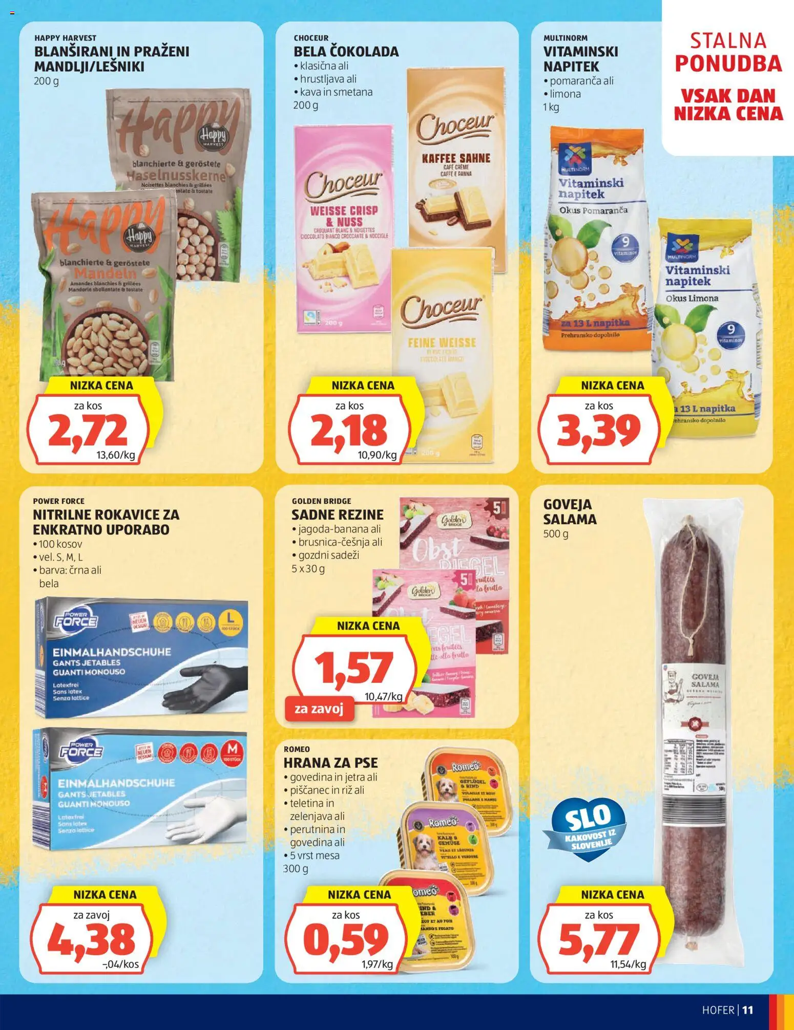 Hofer SI katalog | vrijedi od 28.10.2026 | Stranica: 11 | Proizvodi: Teletina, Čokolada, Salama, Hrana za pse