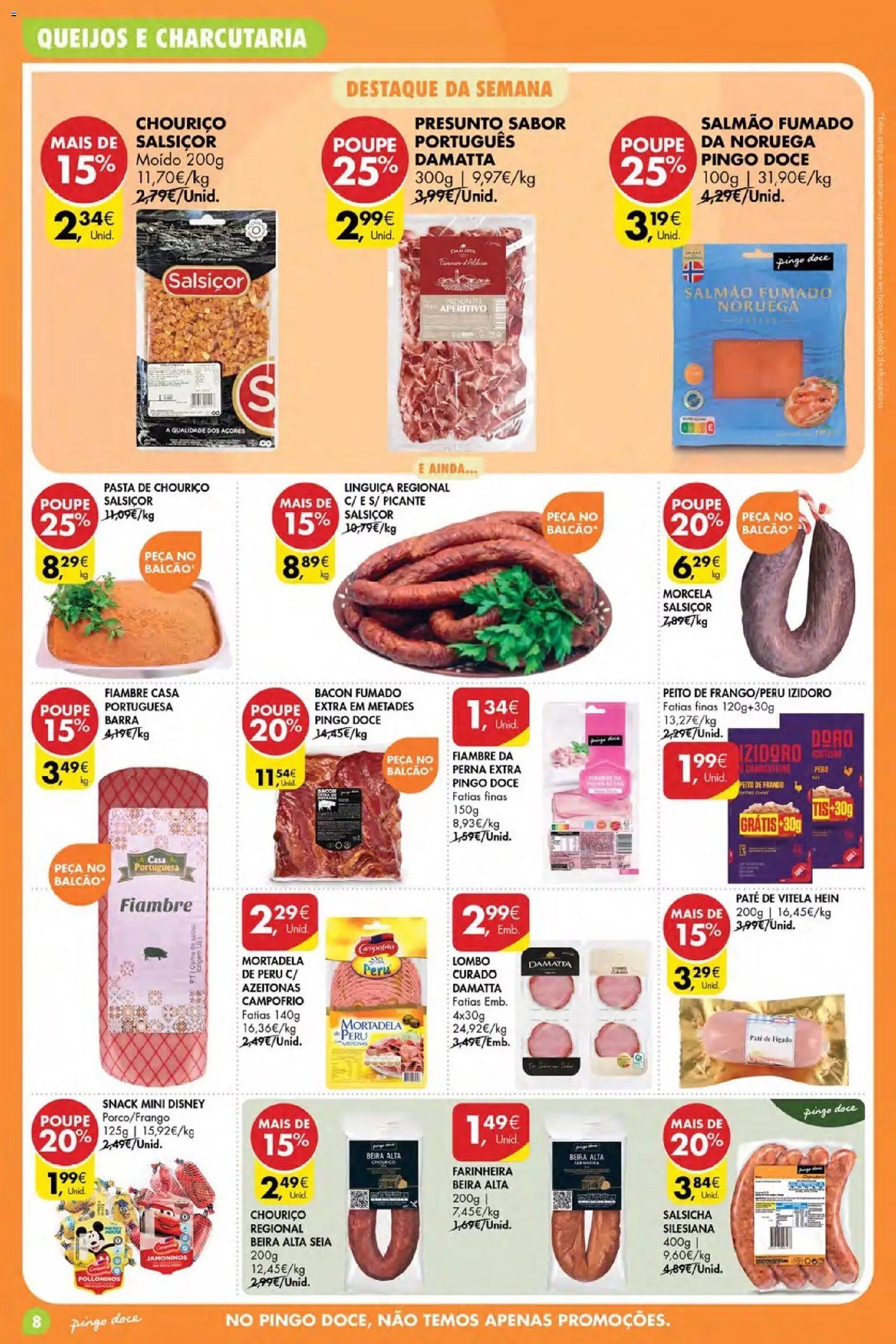 Pingo Doce folheto Poupe Esta Semana Açores │ válido de 22/10/2026 | Página: 8 | Produtos: Azeitonas, Fiambre, Frango, Presunto