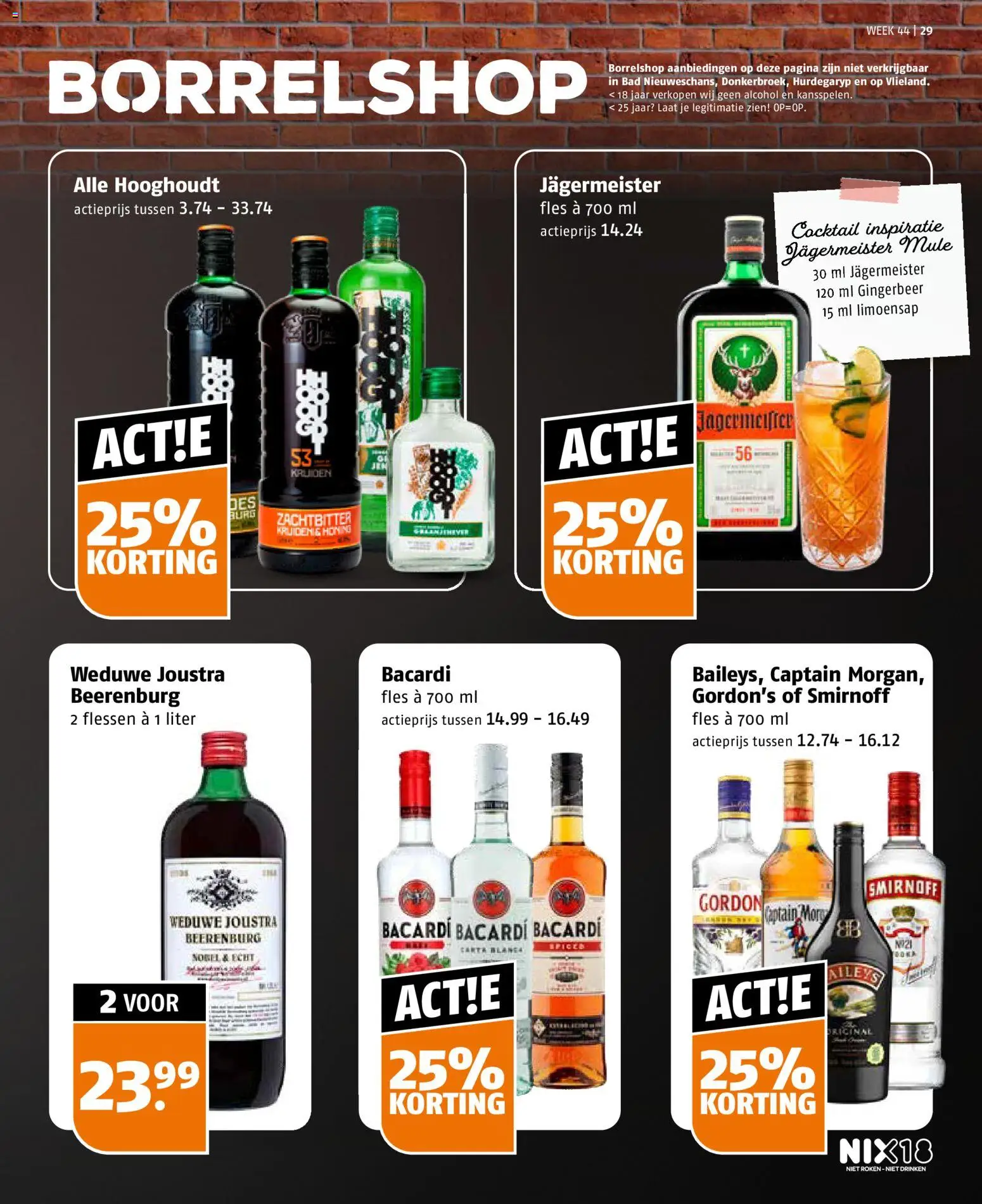 {H1} | Pagina: 29 | Producten: Jägermeister, Kruiden, Limoensap, Bad