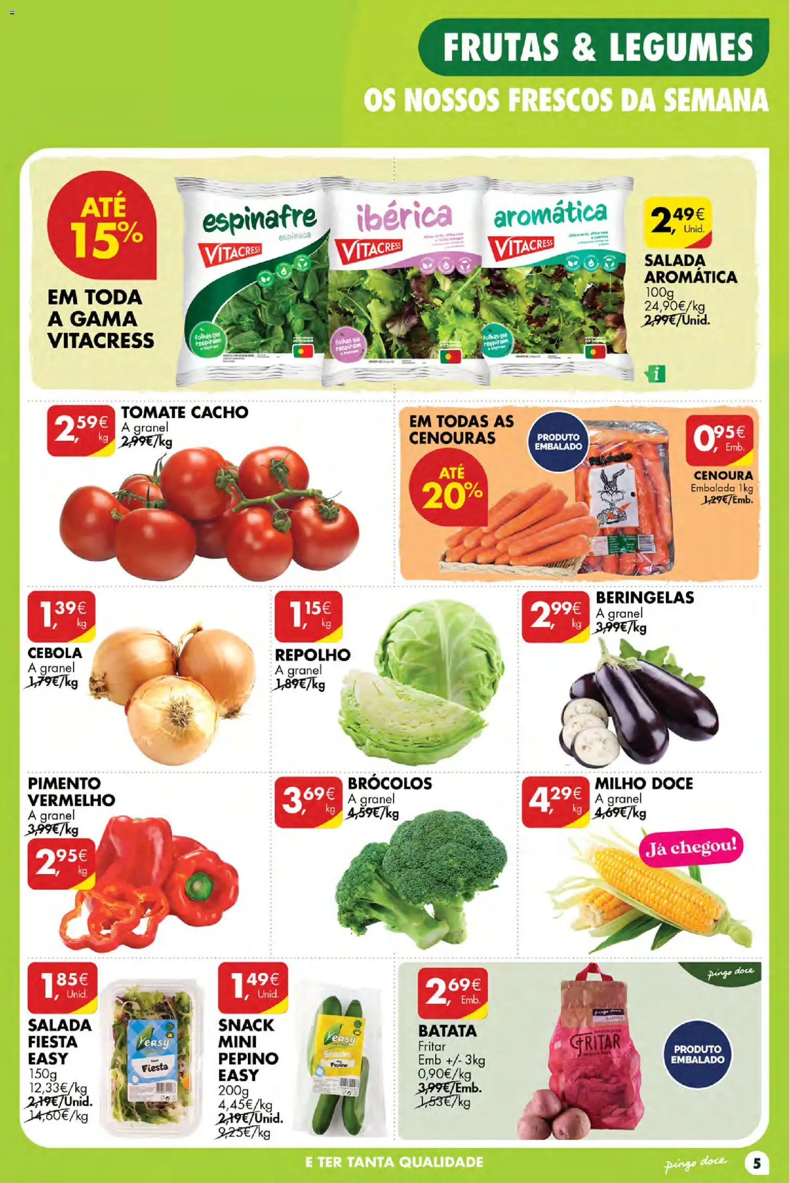 Pingo Doce Poupe Esta Semana Açores │ válido de 09/07/2026 | Página: 5 | Produtos: Brócolos, Batata, Milho, Salada
