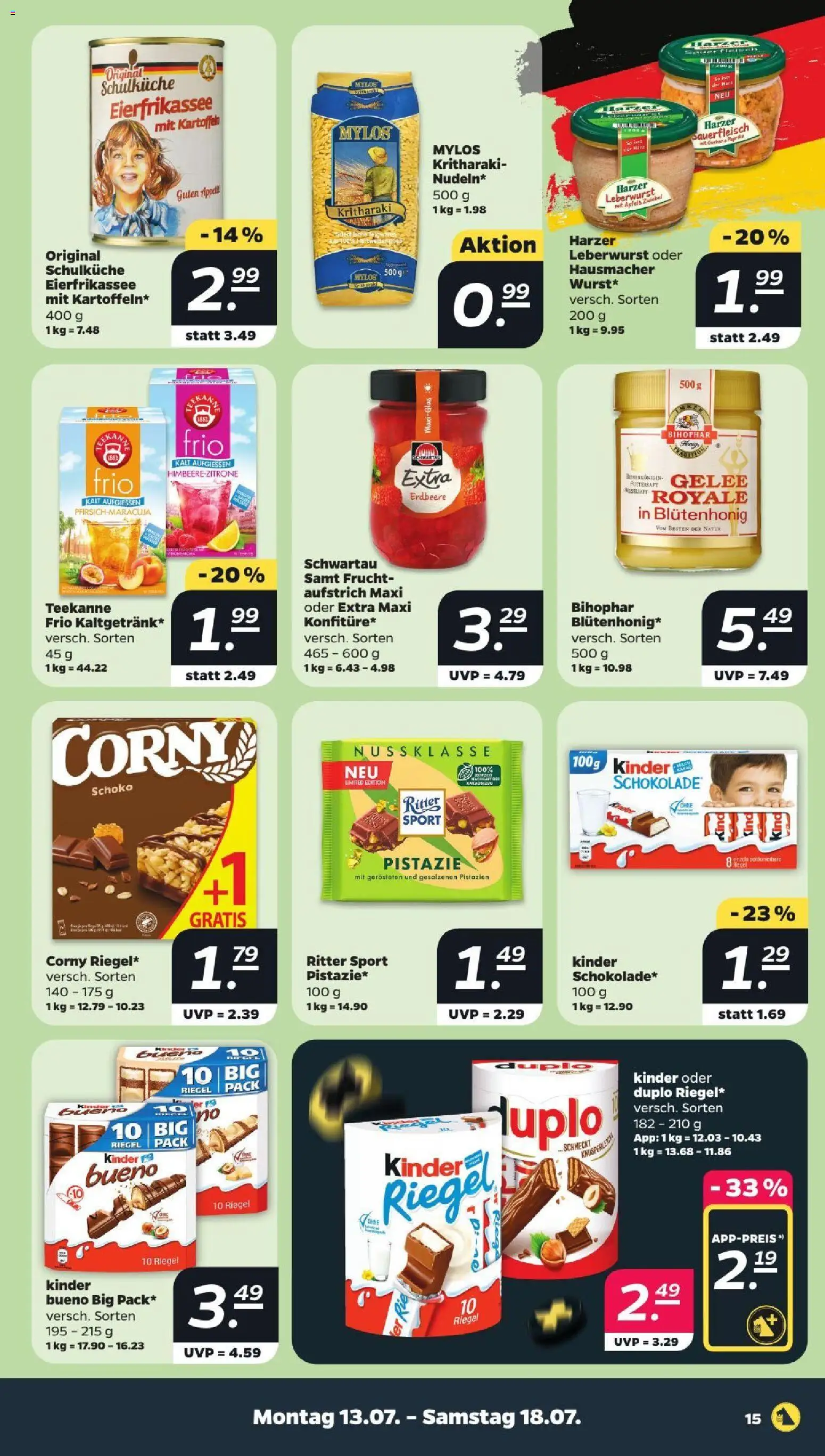 Netto Prospekt – gültig ab 13.07.2026 | Seite: 15 | Produkte: Schwartau samt, Ritter sport, Paprika, Teekanne