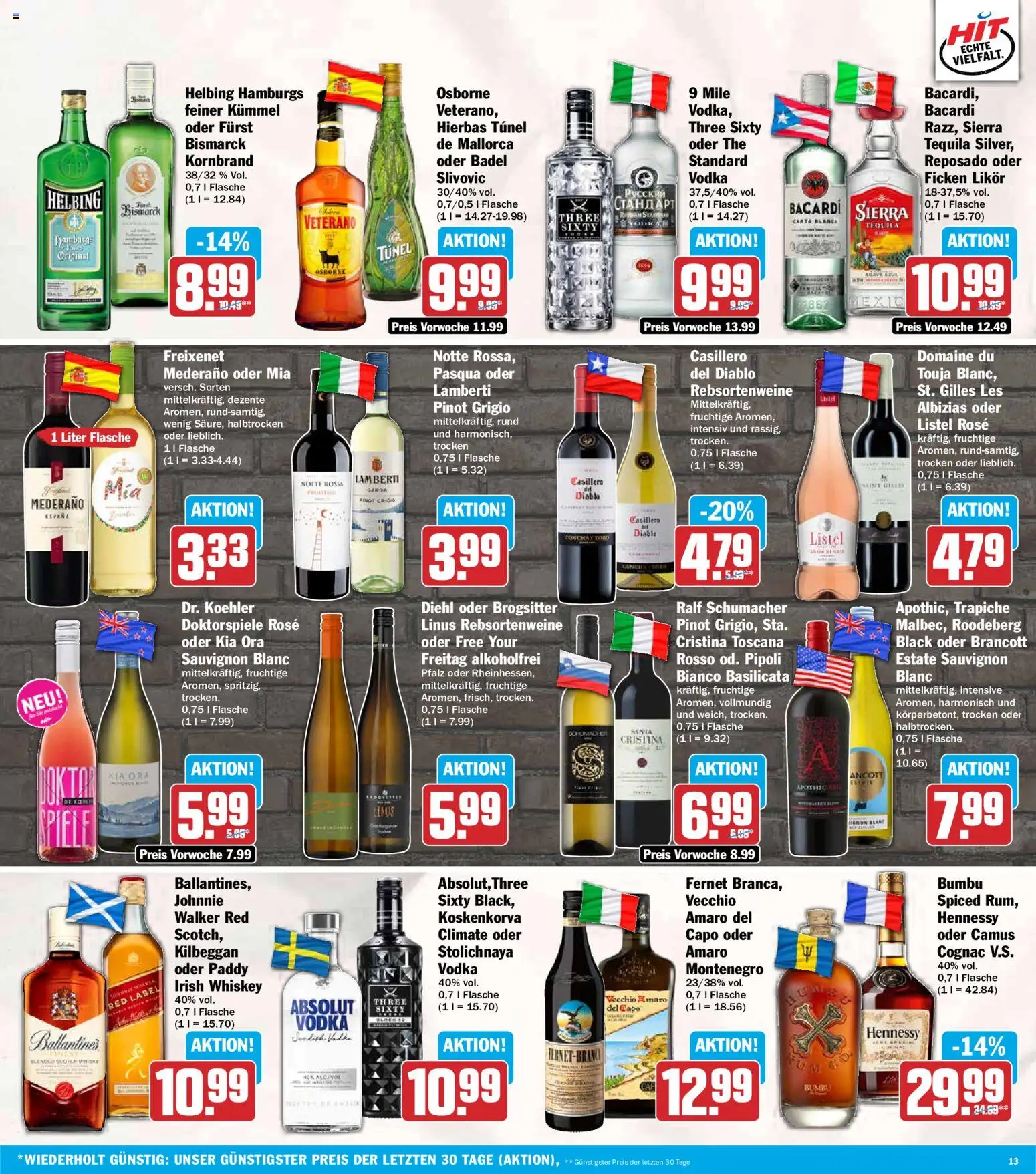 HIT Prospekt – gültig ab 15.06.2026 | Seite: 13 | Produkte: Freixenet, Likör, Tequila, Whiskey