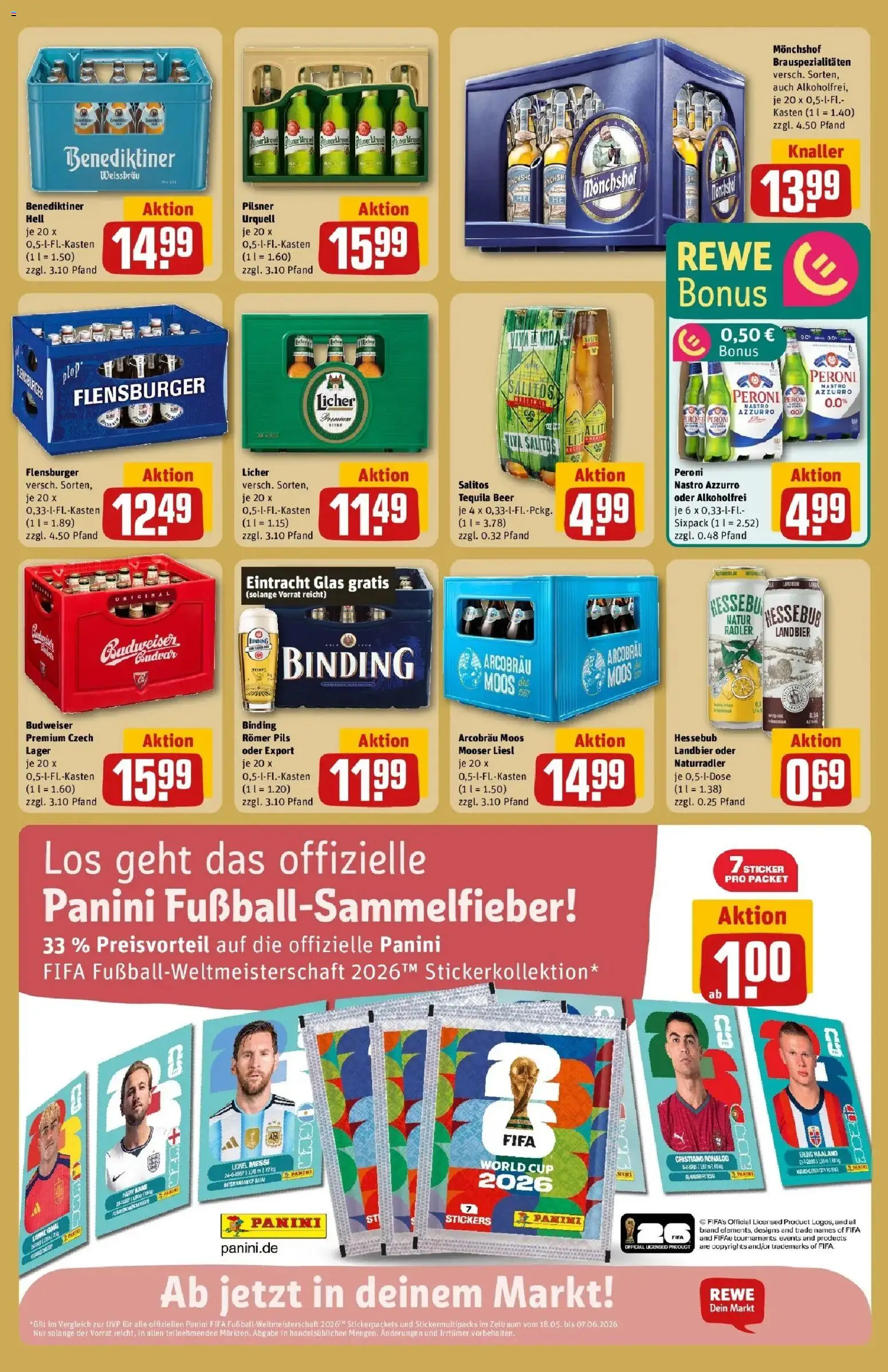 Rewe Prospekt Lich – gültig ab 17.05.2026 | Seite: 21 | Produkte: Pils, Flensburger, Tequila, Radler