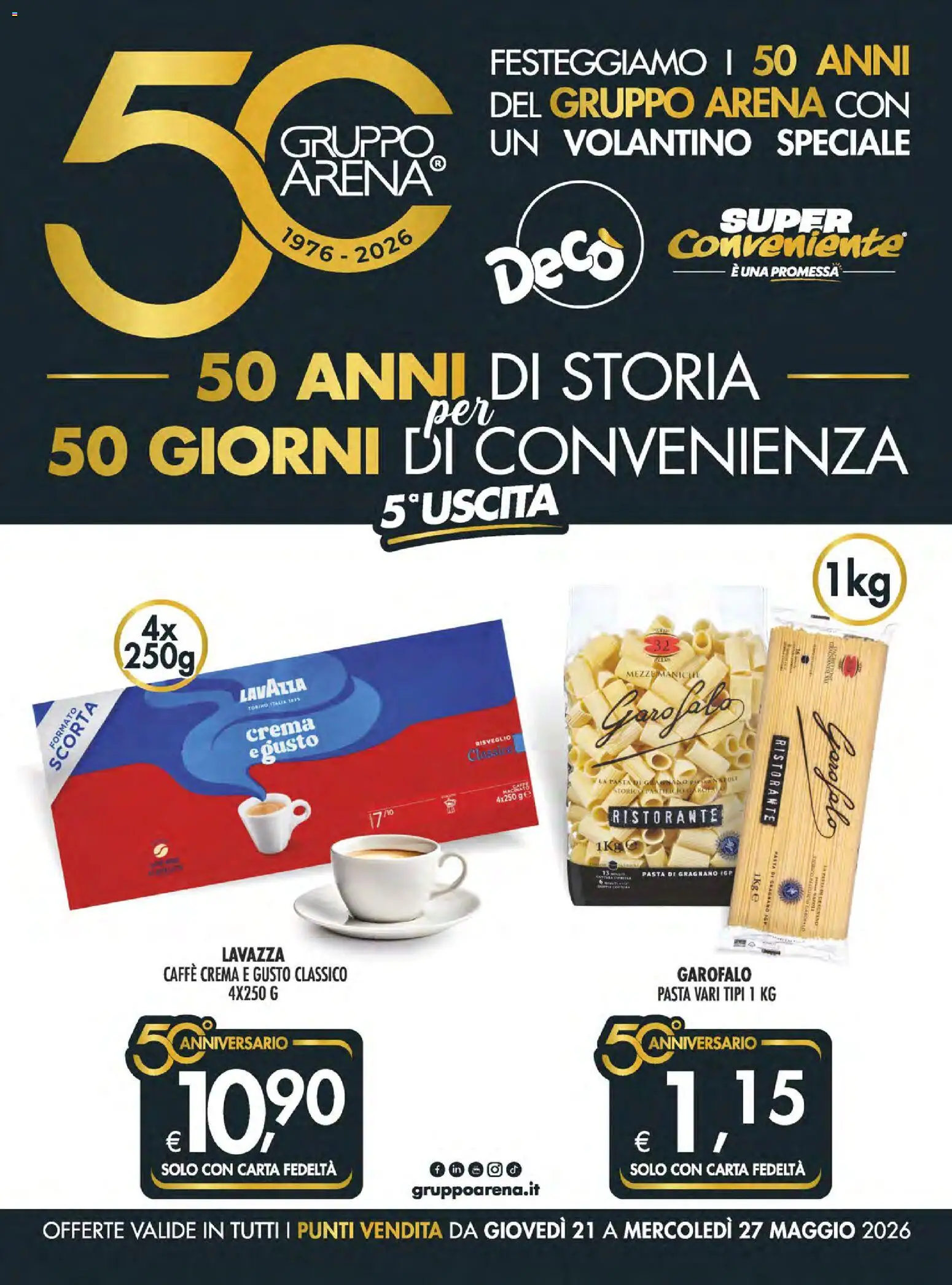 Volantino SuperConveniente del 21.05.2026 | Pagina: 1 | Prodotti: Crema, Caffè, Lavazza, Macinato