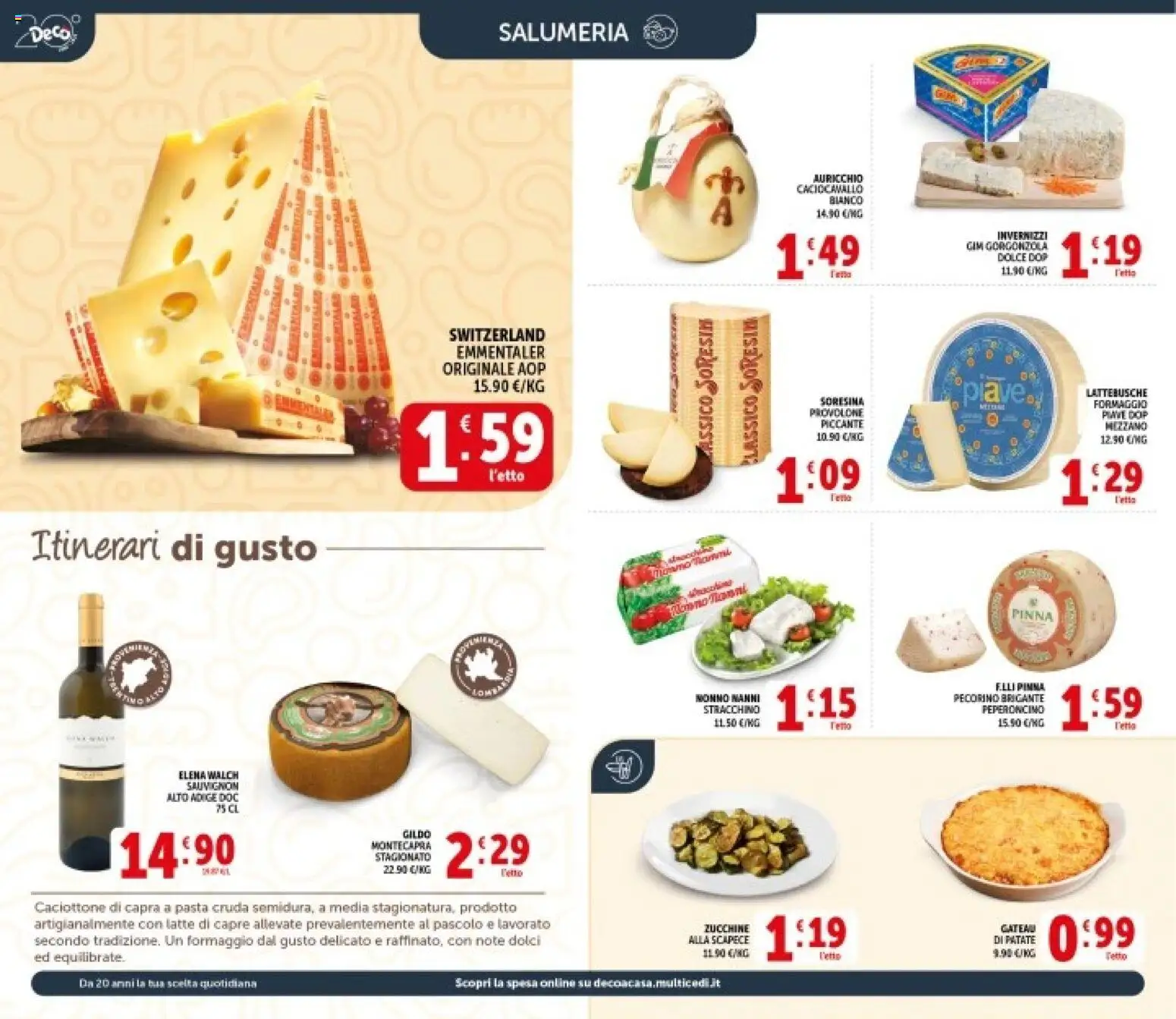 Volantino Decò del 08.06.2026 | Pagina: 2 | Prodotti: Latte, Stracchino, Zucchine, Gorgonzola