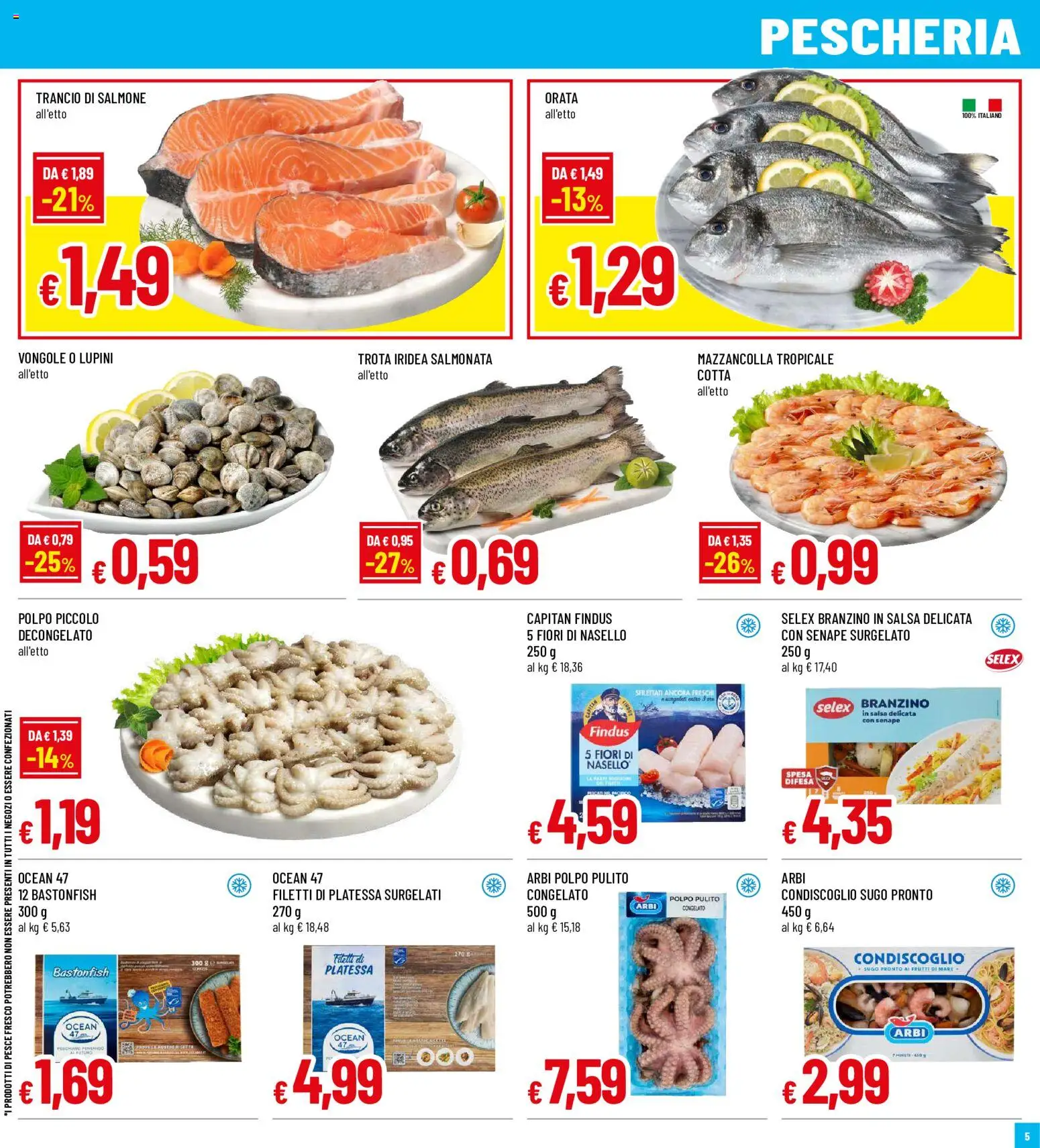 Volantino Famila del 18.06.2026 | Pagina: 5 | Prodotti: Pesce, Vongole, Salsa, Senape