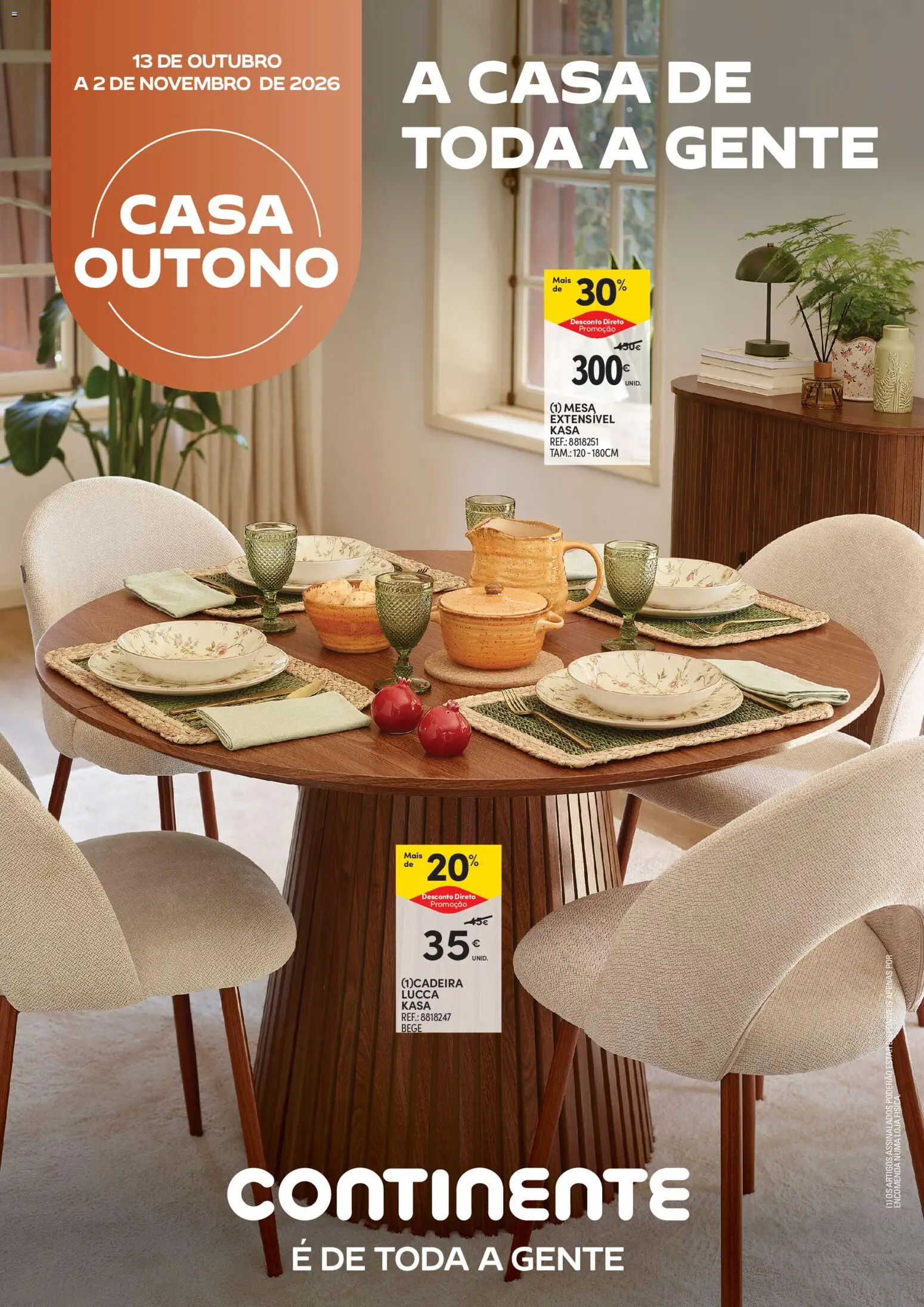 Continente Casa Outono Açores │ válido de 13/10/2026 | Página: 1 | Produtos: Mesa