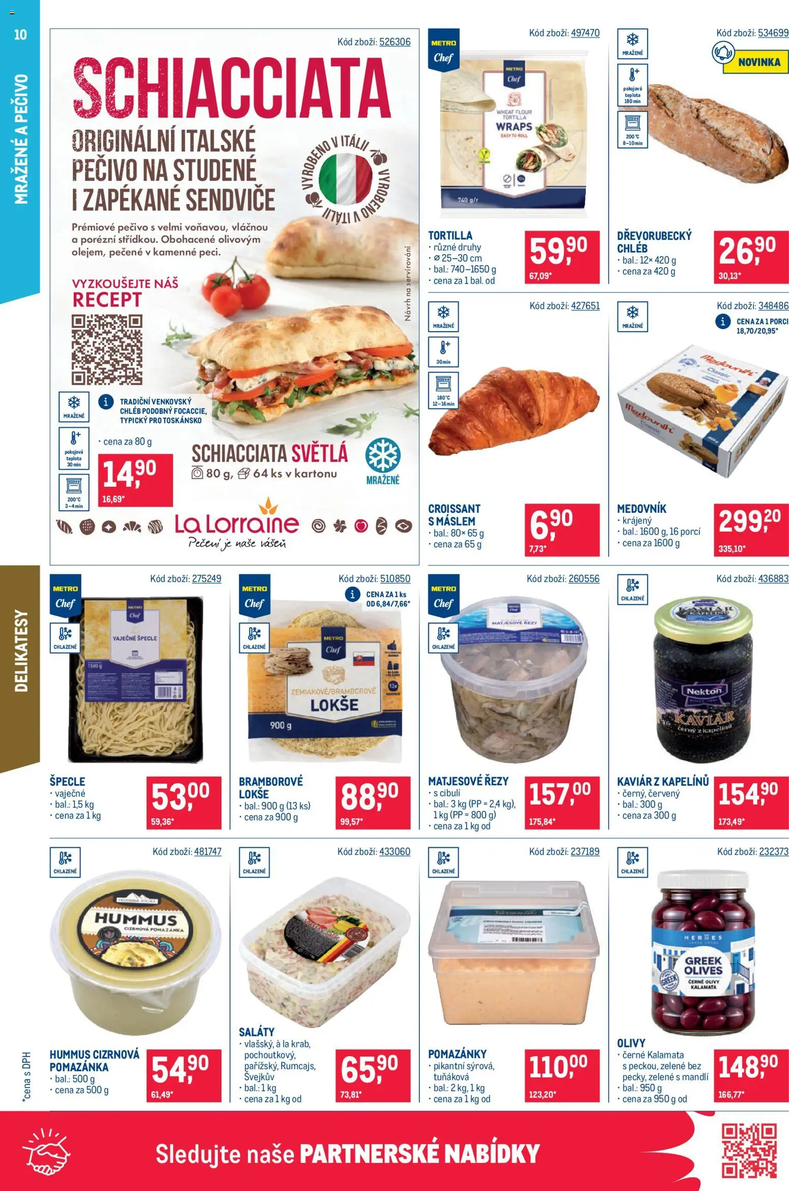 Makro leták - Gastronomie od 23.09.2026 | Strana: 10 | Produkty: Kaviár, Hummus, Špecle, Pečivo