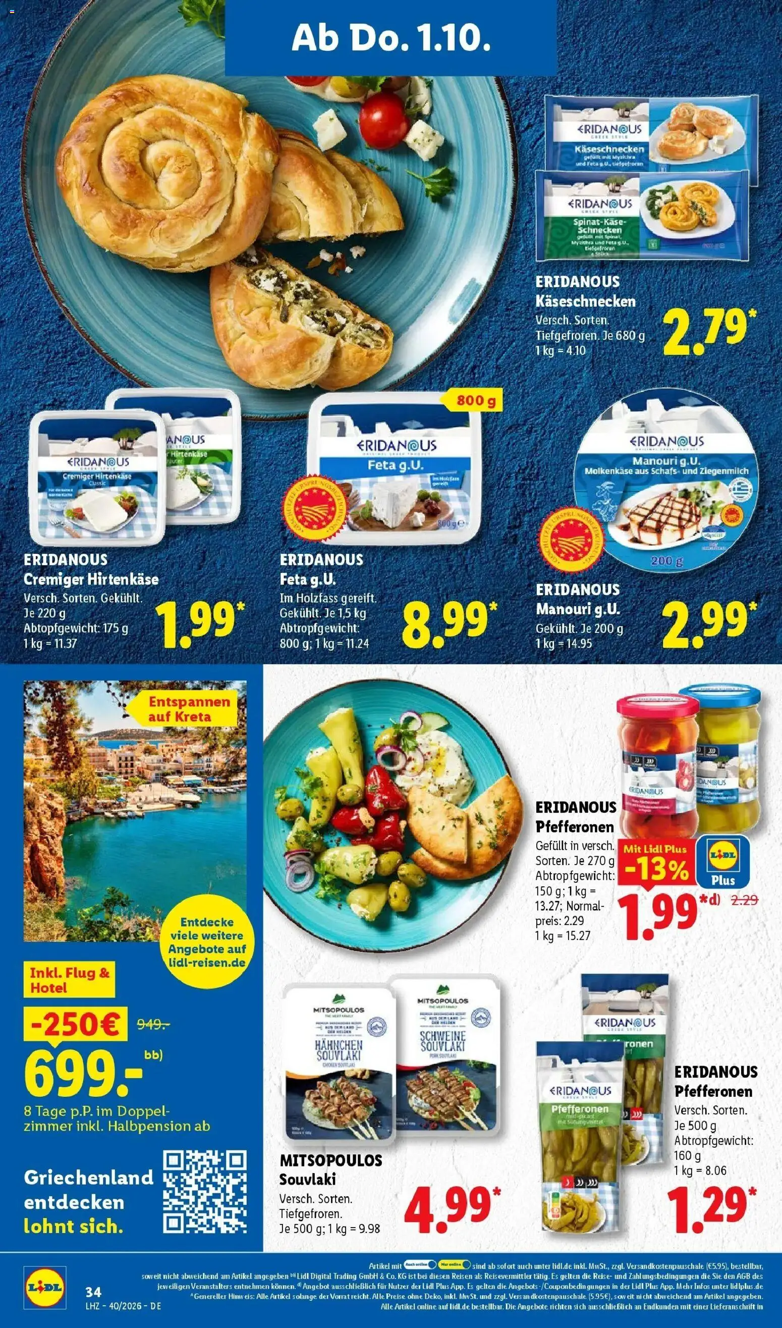 Lidl Prospekt Zülpich (ab 28.09.2026) zum Blättern » Angebote | Seite: 54 | Produkte: Hahnchen, Feta, Pfefferoni