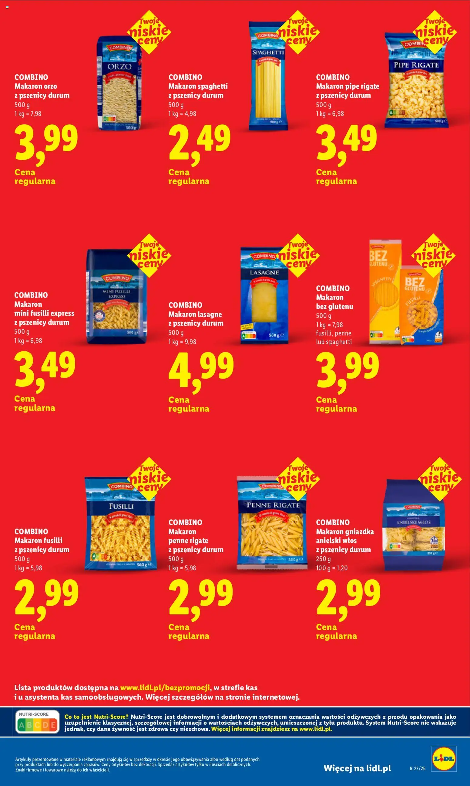 Lidl Polsko - Oszczędzaj każdego dnia od 21.08.2026 | Strana: 19 | Produkty: Penne, Orzo, Combino, Lasagne