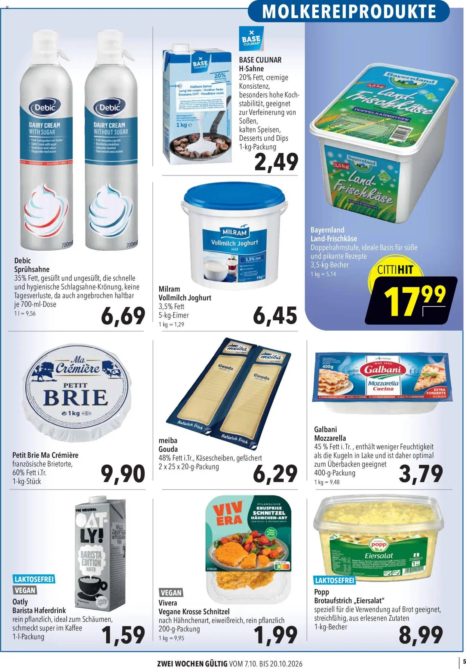 CITTI Markt Aktuelle Angebote für Profis – gültig ab 07.10.2026 | Seite: 5 | Produkte: Joghurt, Kaffee, Haferdrink, Oatly