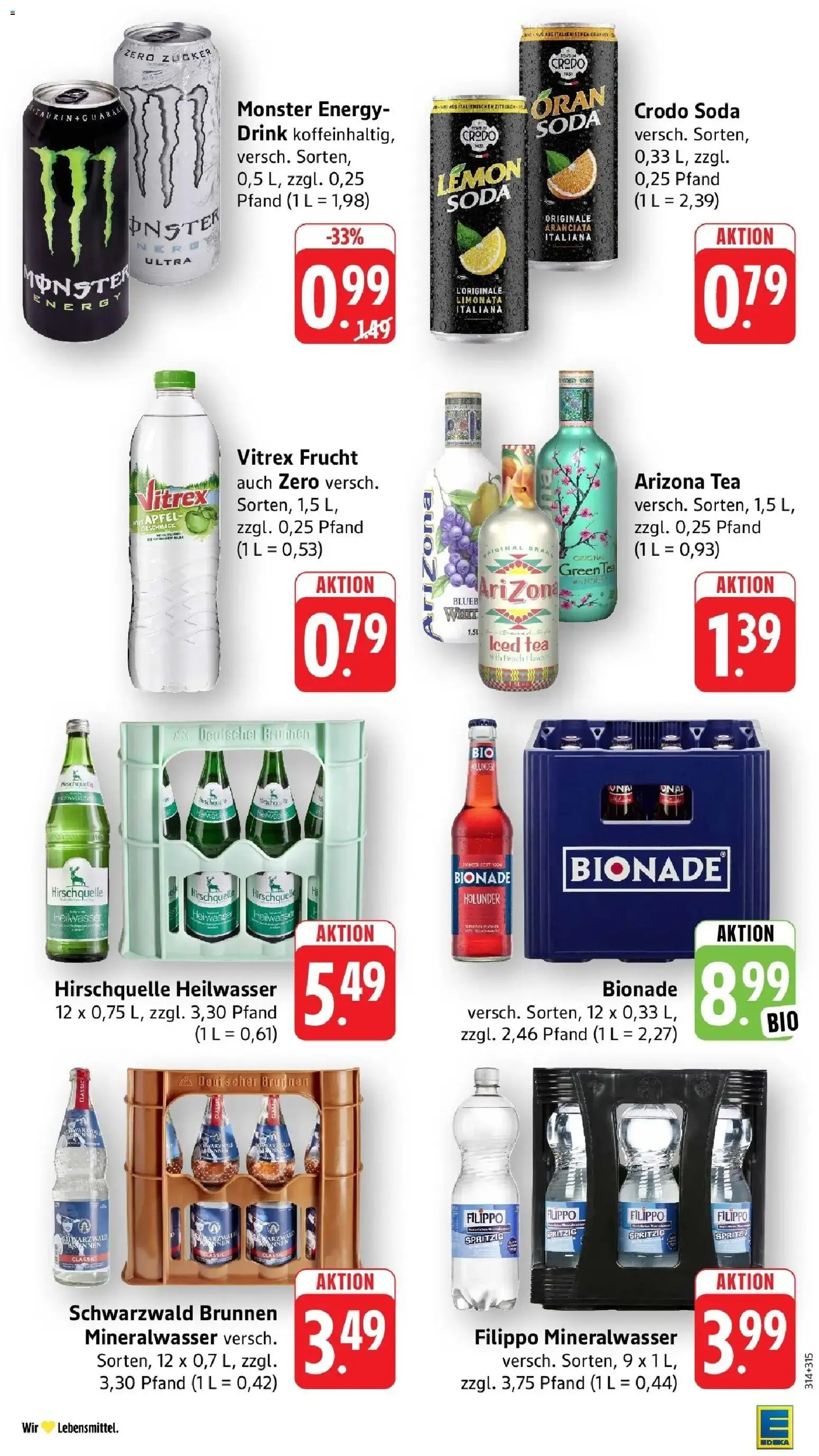 Edeka Prospekt Pfalzgrafenweiler (ab 28.09.2026) » Angebote Online | Seite: 30 | Produkte: Energy, Orangen, Bionade, Monster