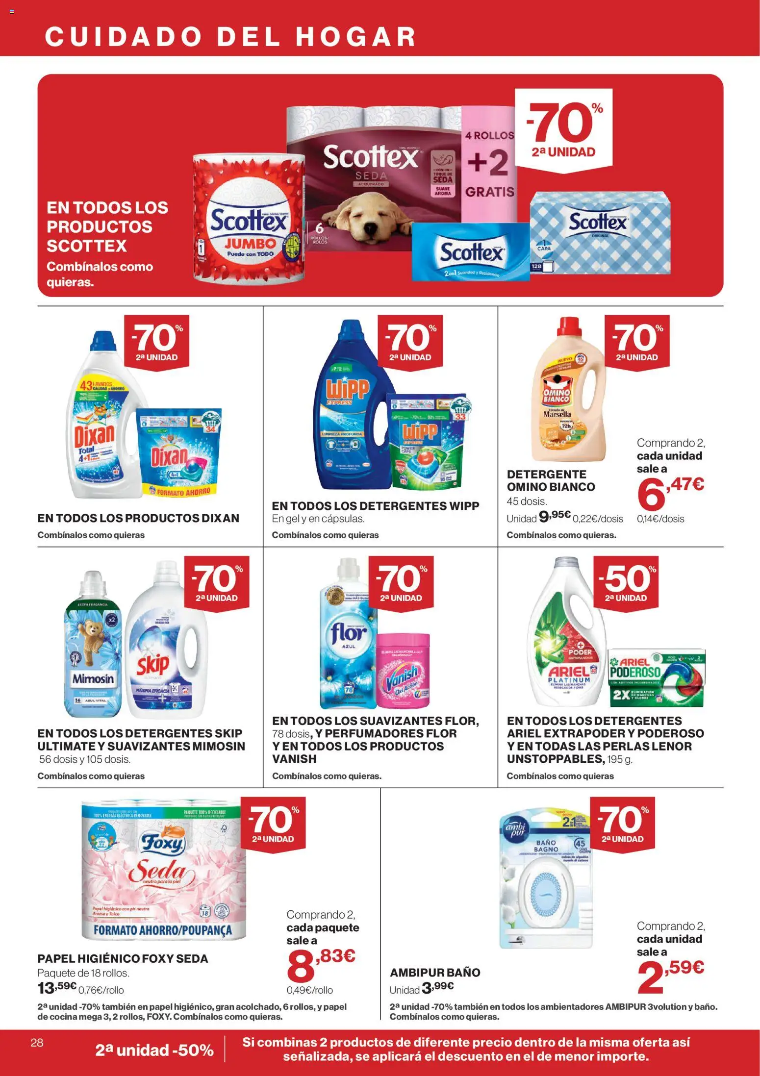 El Corte Inglés ofertas │ válido desde el 04.06.2026 | Página: 28 | Productos: Detergente, Papel higienico, Cocina, Baño