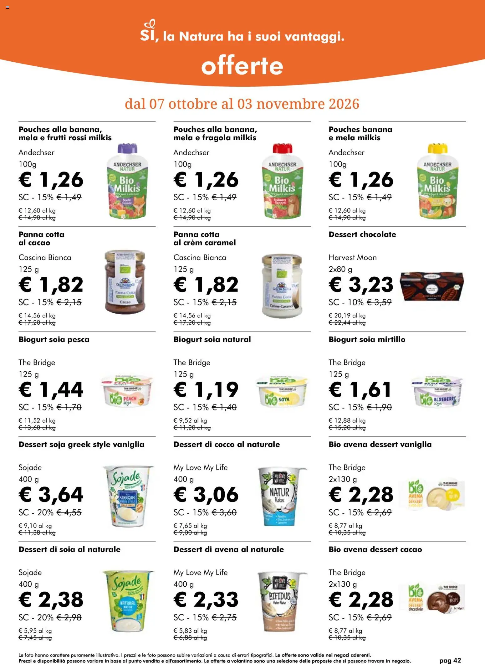 Volantino Natura Sì del 07/10/2026 | Pagina: 42 | Prodotti: Vaniglia, Panna, The, Cocco
