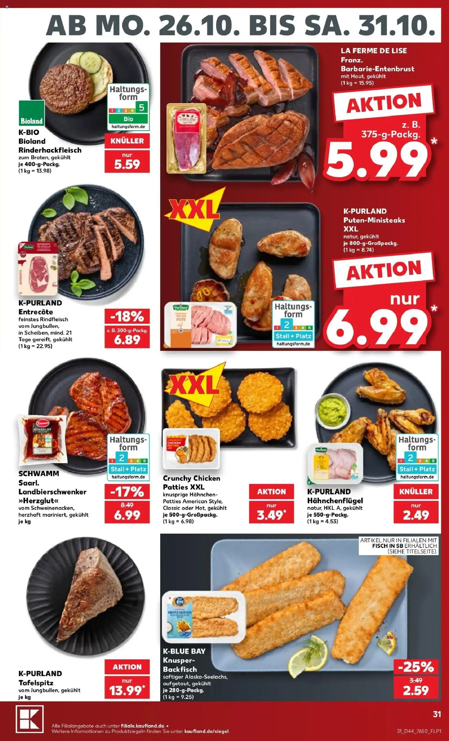 Prospekt Kaufland ab 26.10.2026 » Angebote Online zum Blättern | Seite: 35 | Produkte: Tafelspitz, Pute, Hahnchen, Entrecote