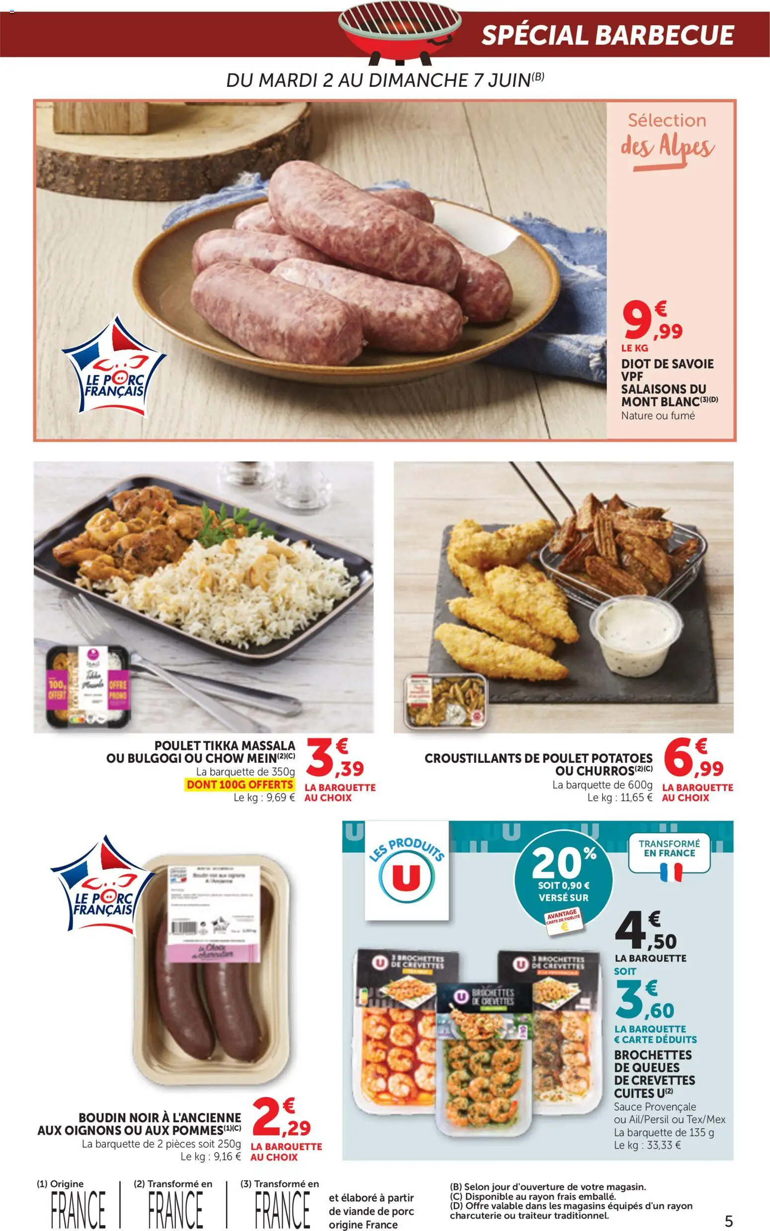 {H1} | Page: 5 | Produits: Viande de porc, Barbecue, Crevettes, Porc