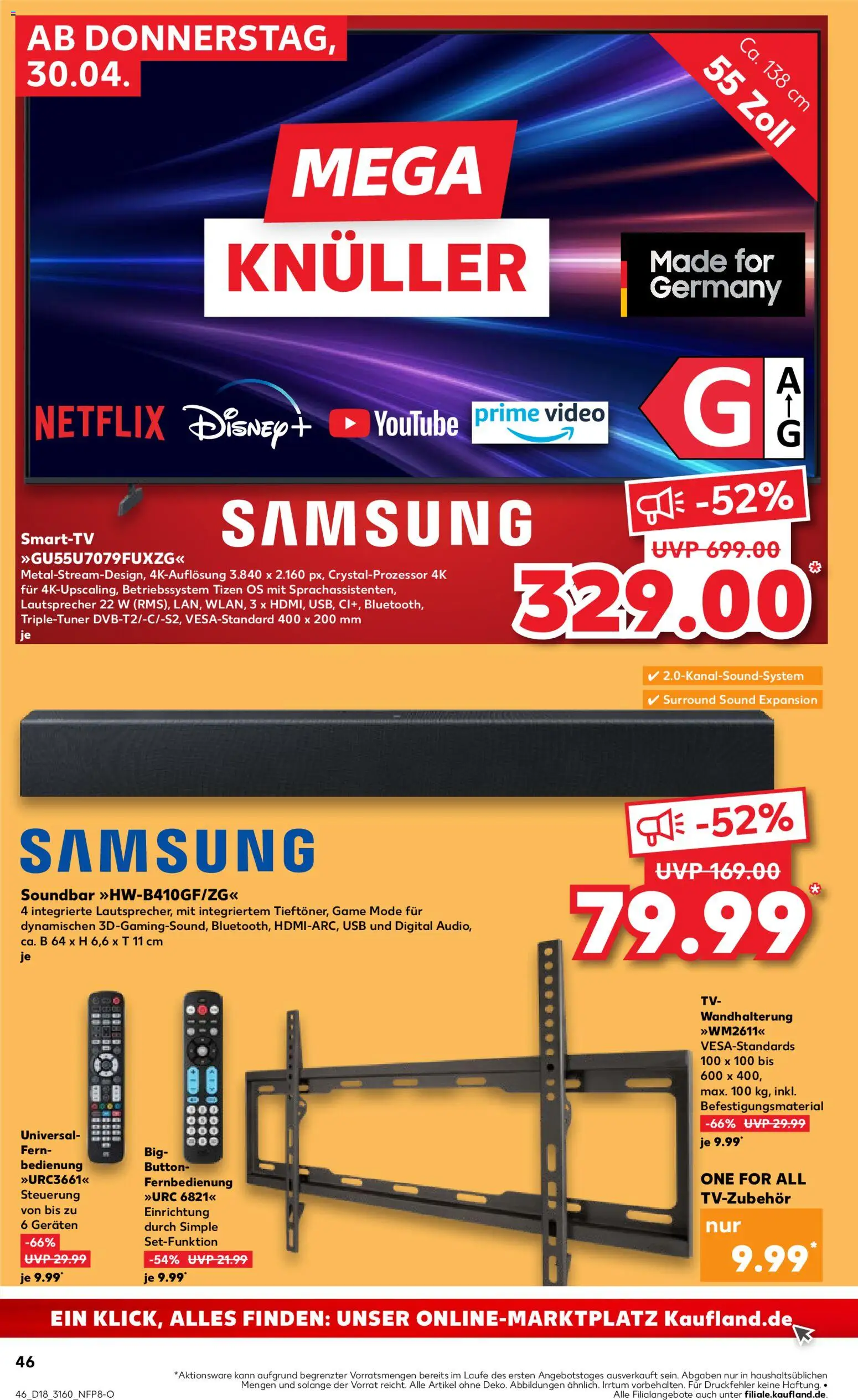 Kaufland Prospekt Frankfurt (Oder)	 – gültig ab 30.04.2026 | Seite: 48 | Produkte: Lautsprecher, USB, Samsung, Soundbar
