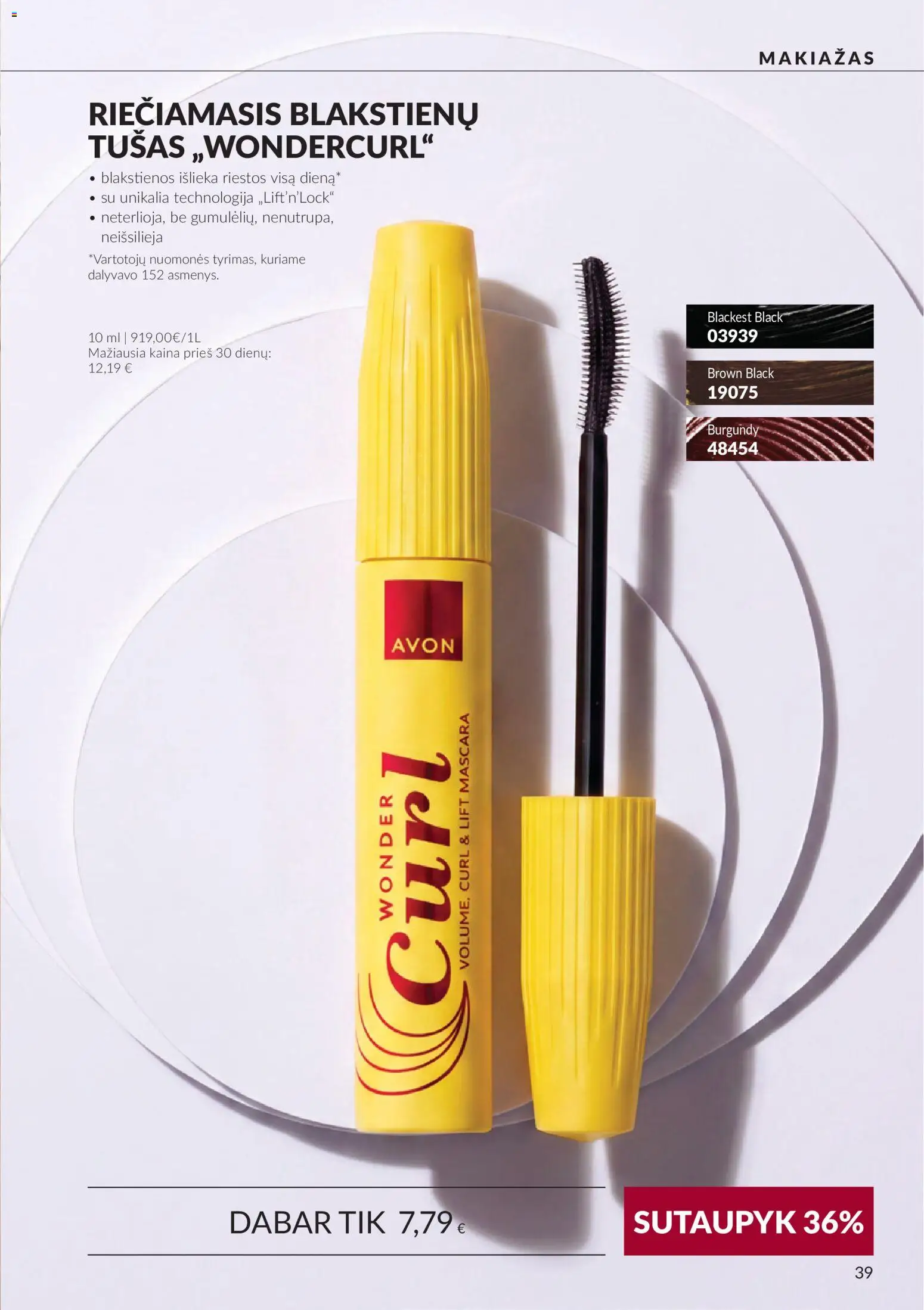 AVON akcijos nuo 2026.09.30 | Puslapis: 39 | Prekių: Makiažas, Tušas