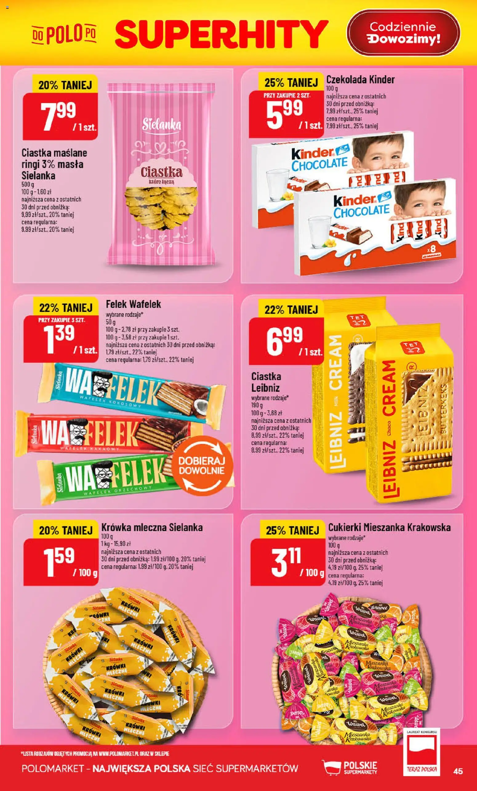 POLOmarket gazetka od 22.07.2026 | Strona: 45 | Produkty: Mieszanka krakowska, Cukierki, Ciastka, Krówki