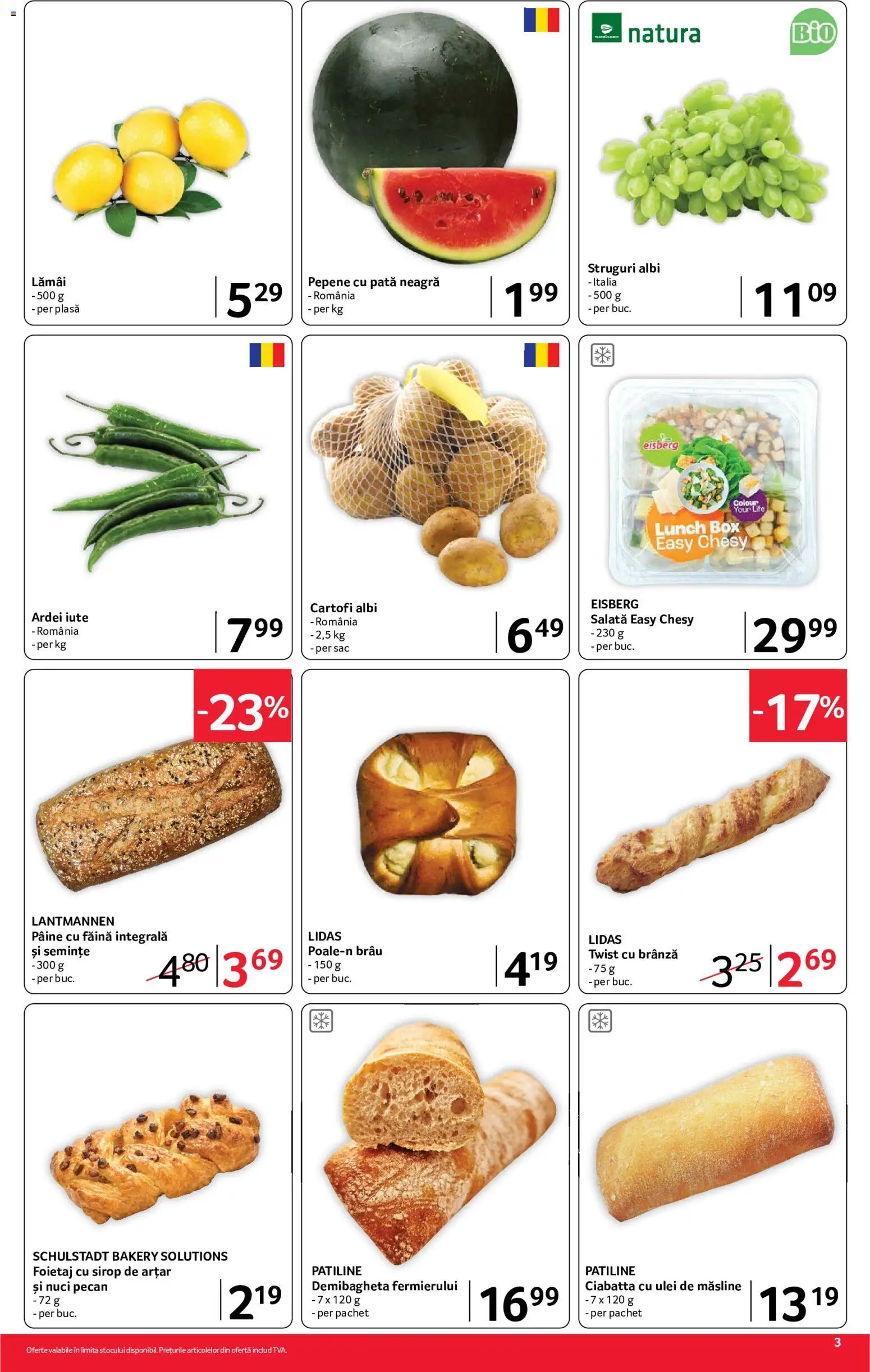 Noul catalog Selgros – valabil de la 07.08.2026 | Pagină: 3 | Produse: Ardei iute, Pâine, Sirop de arțar, Salată