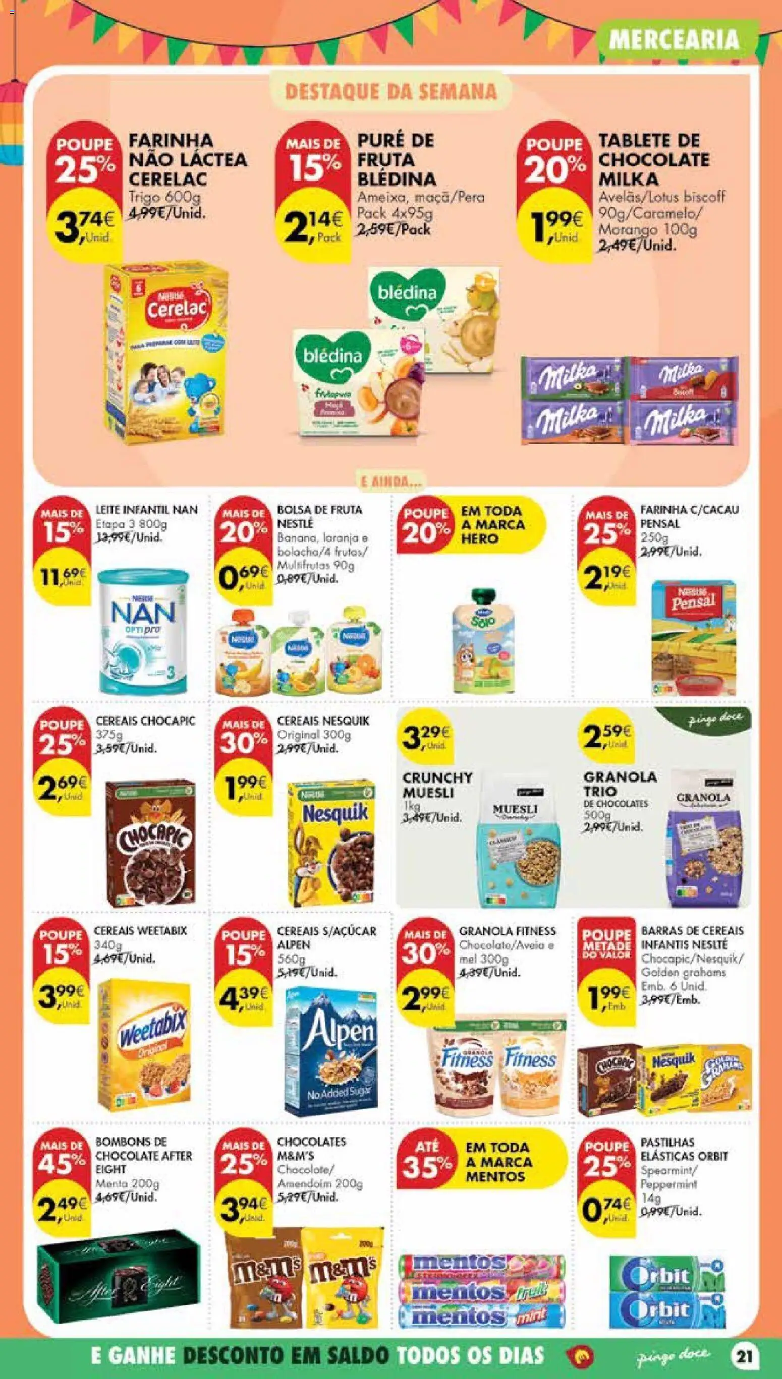 Pingo Doce Poupe Esta Semana Madeira │ válido de 23/06/2026 | Página: 21 | Produtos: Granola, Chocolates, Weetabix, Chocolate