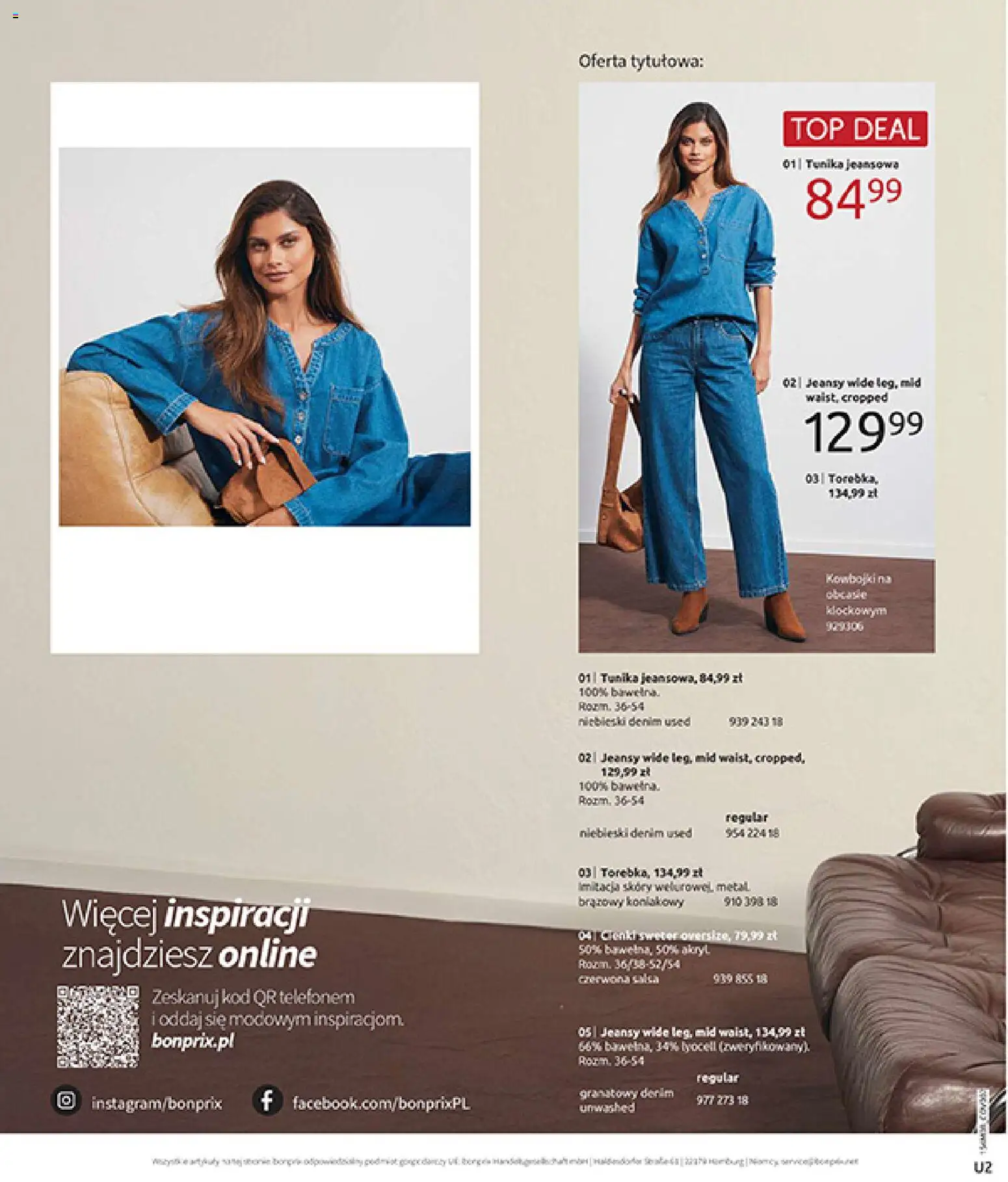 BonPrix Katalog od 10.08.2026 | Strona: 2 | Produkty: Sweter, Top, Torebka