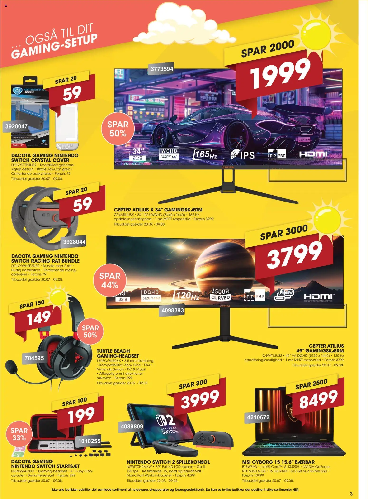 Punkt1 tilbudsavis – gyldig fra 20/07/2026 | Side: 3 | Produkter: Bord, Nintendo Switch, Mikrofon, SSD