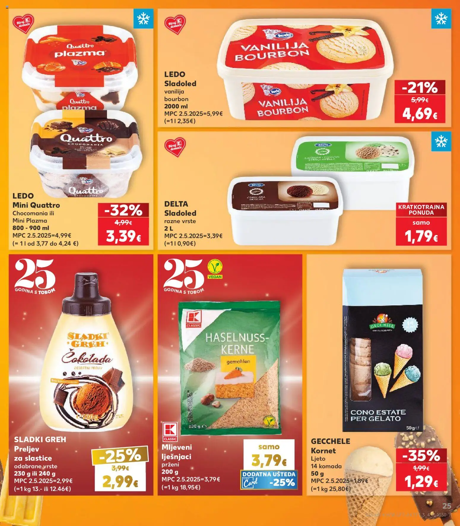 Kaufland katalog | vrijedi od 29.04.2026 | Stranica: 25 | Proizvodi: Čokolada, Ledo, Sladoled, Kornet