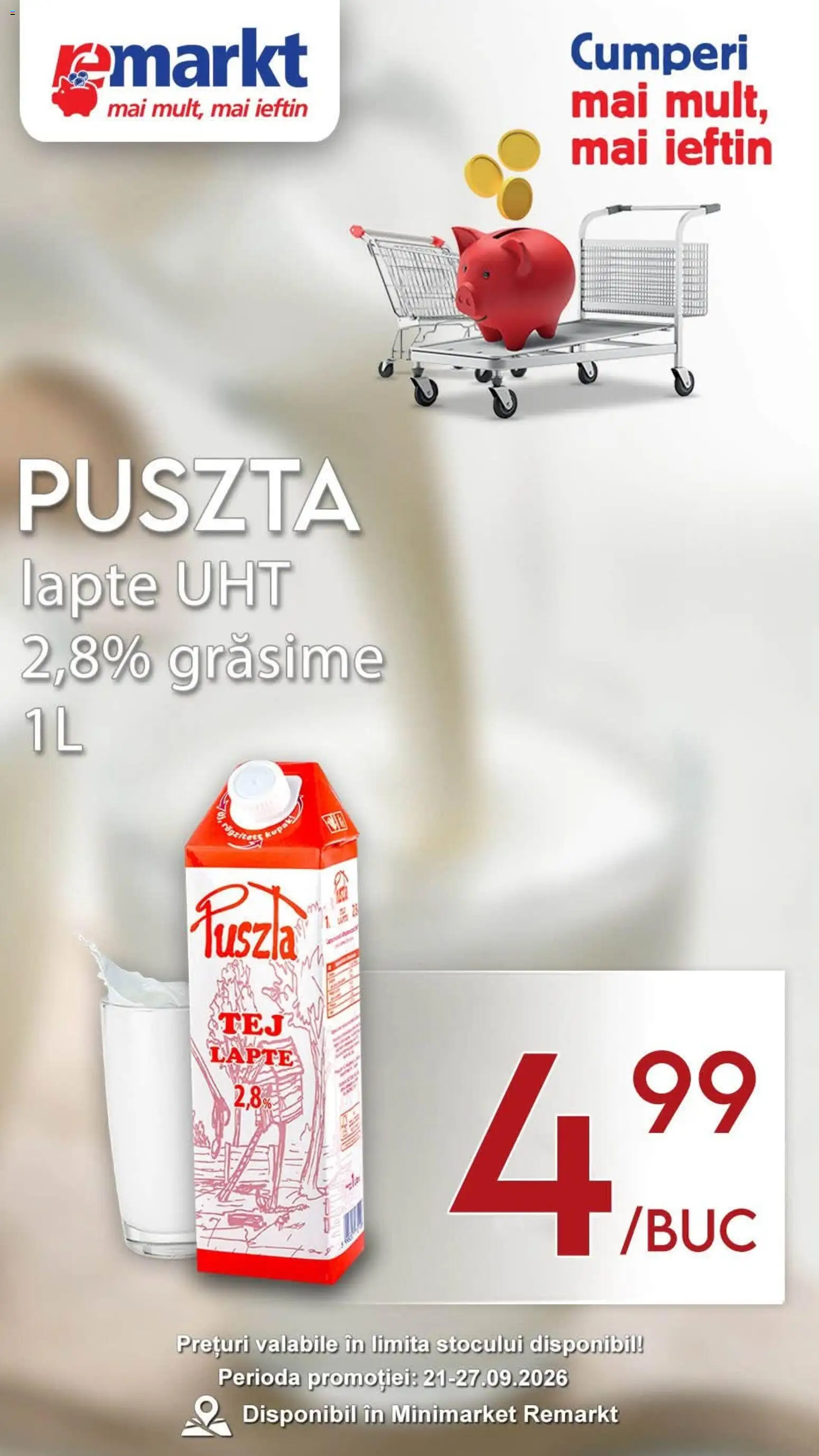 Noul catalog Remarkt – valabil de la 21.09.2026 | Pagină: 1 | Produse: Lapte