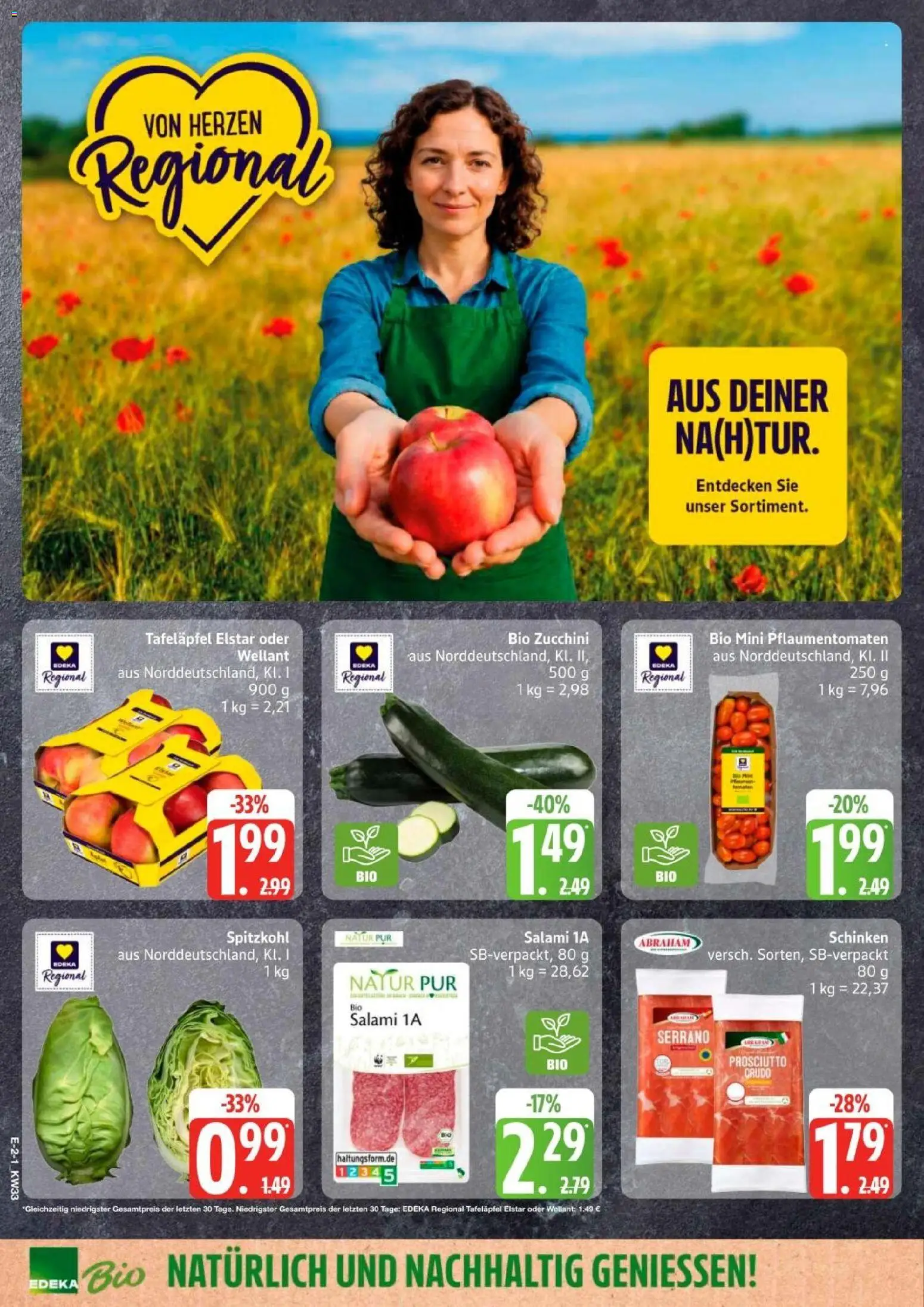 Edeka Prospekt Hamburg – gültig ab 10.08.2026 | Seite: 2 | Produkte: Salami, Schinken, Zucchini