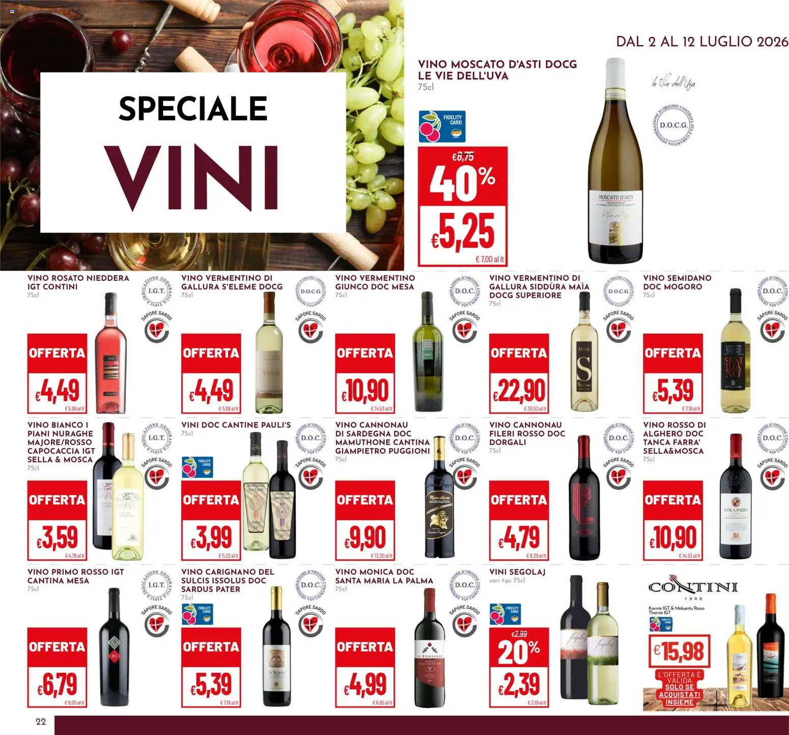 Volantino Pan del 02/07/2026 | Pagina: 22 | Prodotti: Vino, Vino rosso, Vino bianco
