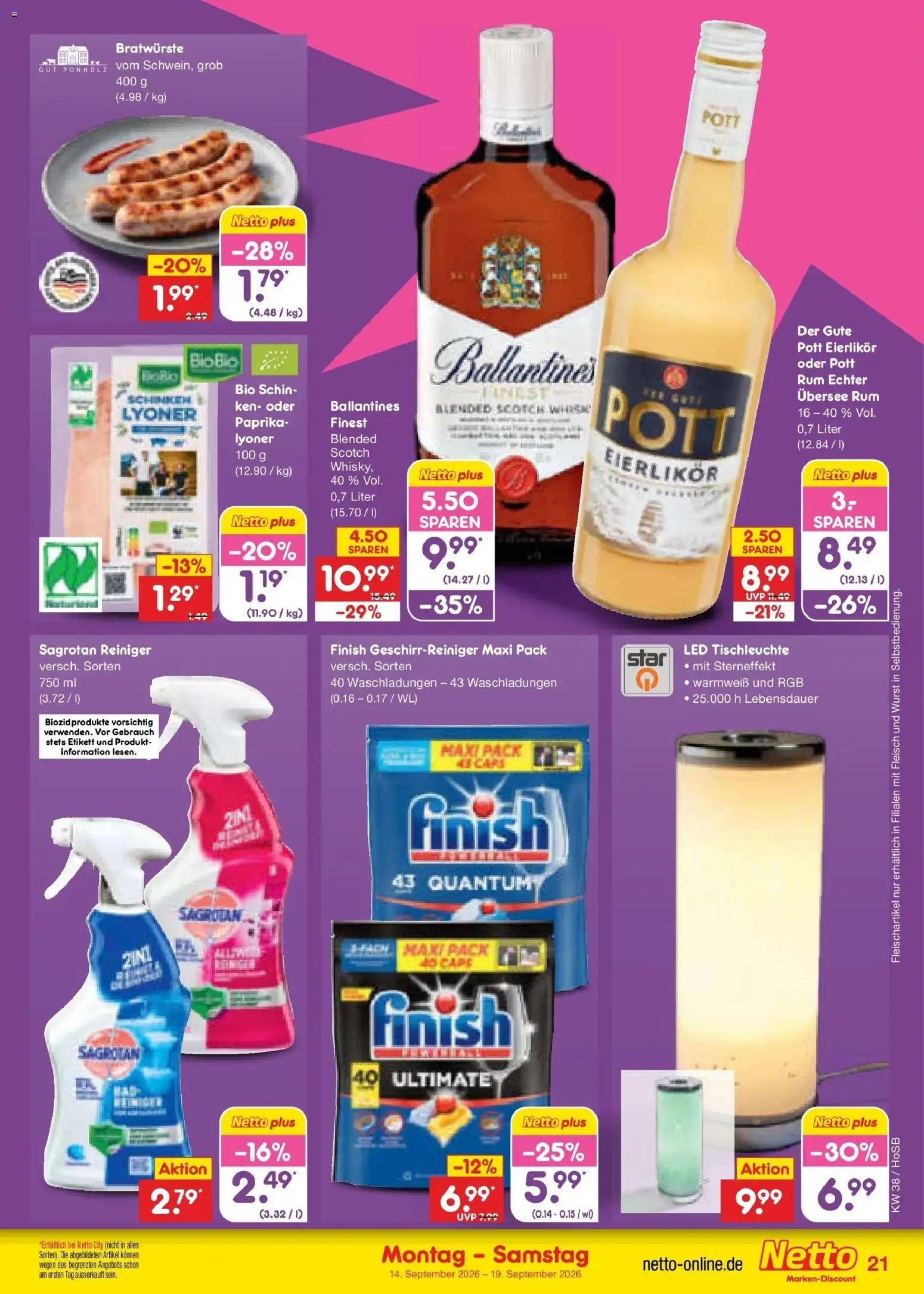Netto Marken-Discount Prospekt Hannover – gültig ab 14.09.2026 | Seite: 31 | Produkte: Rum, Finish, Paprika, Fleisch