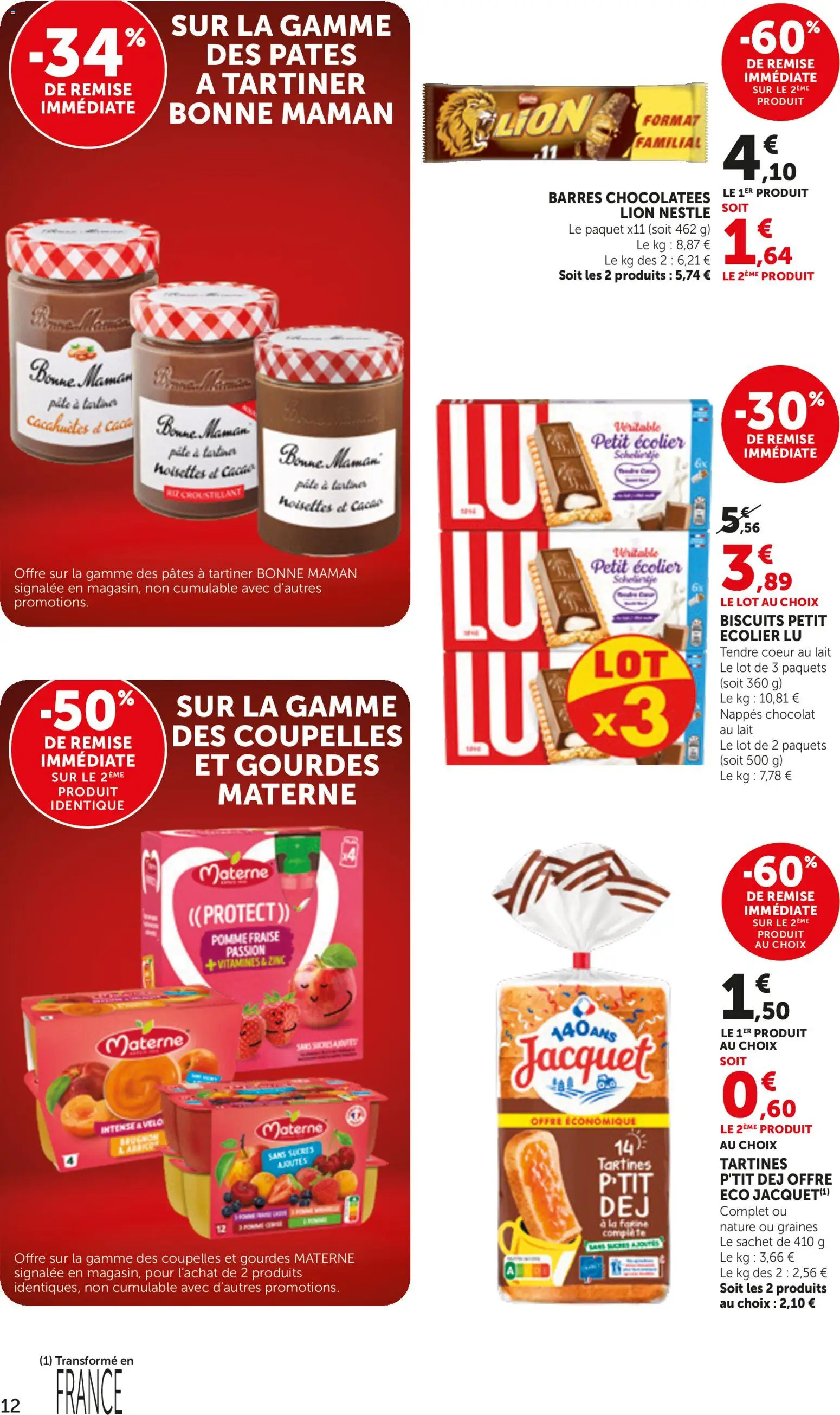 {H1} | Page: 12 | Produits: Vélo, Lait, Chocolat, Pâtes