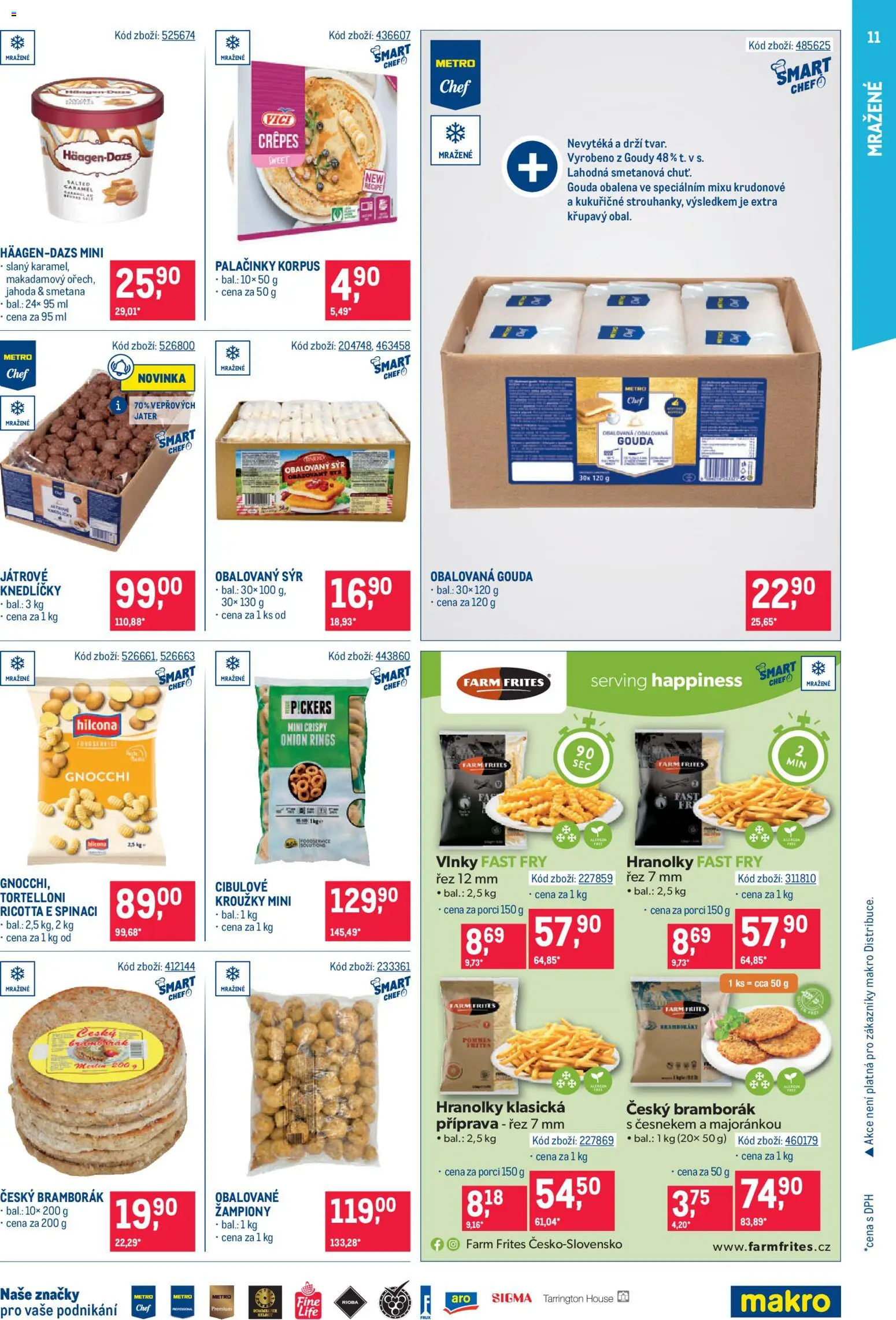 Makro leták - Gastronomie od 29.07.2026 | Strana: 11 | Produkty: Žampiony, Smetana, Palačinky, Gnocchi