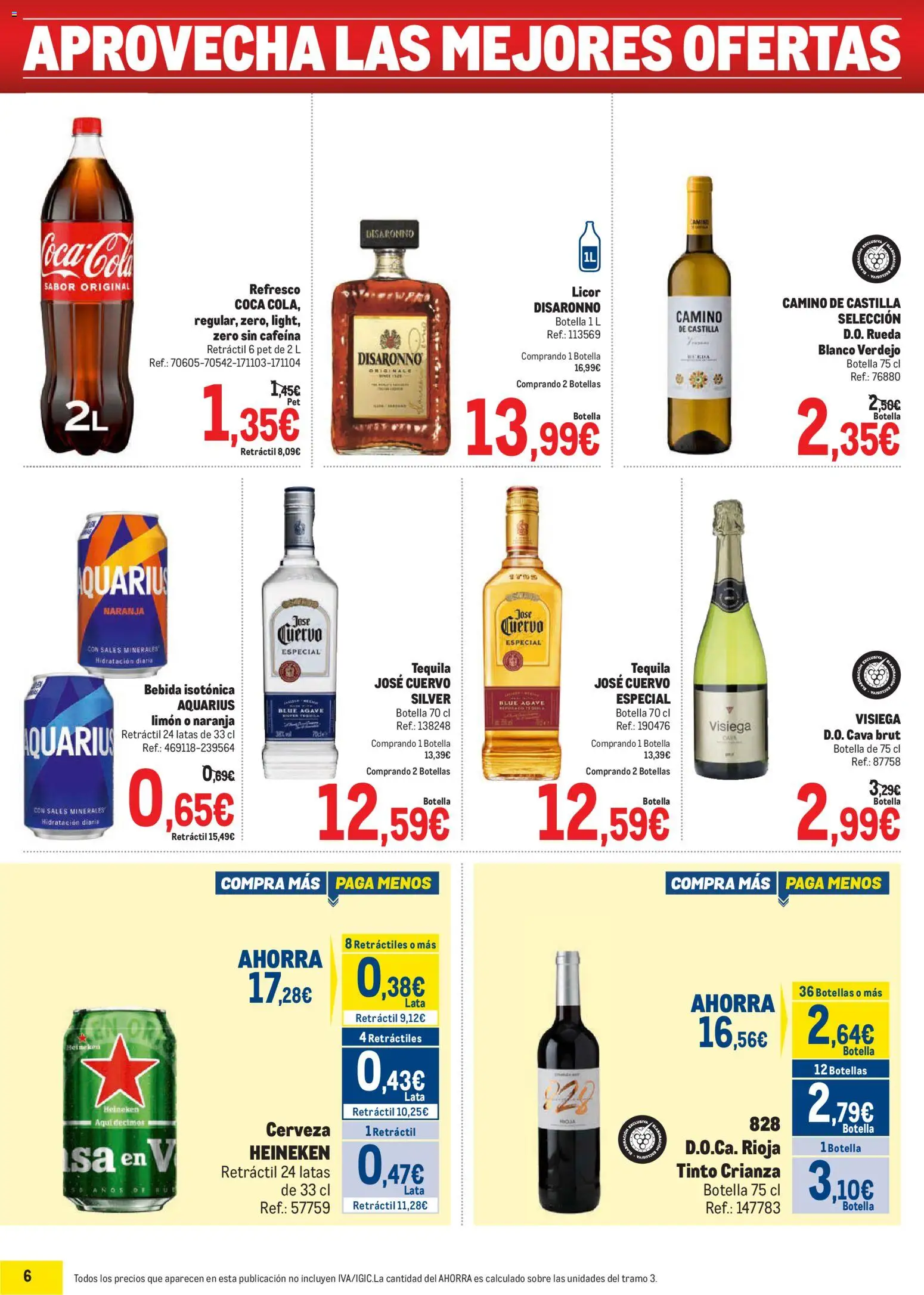 Makro Precios Canarias │ válido desde el 04.05.2026 | Página: 6 | Productos: Licor, Cerveza, Σπανάκι