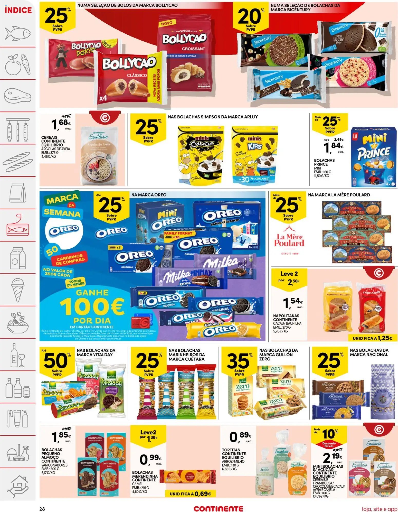 Continente folheto │ válido de 20/10/2026 | Página: 28 | Produtos: Avelãs, Croissant, Oreo, Cereais