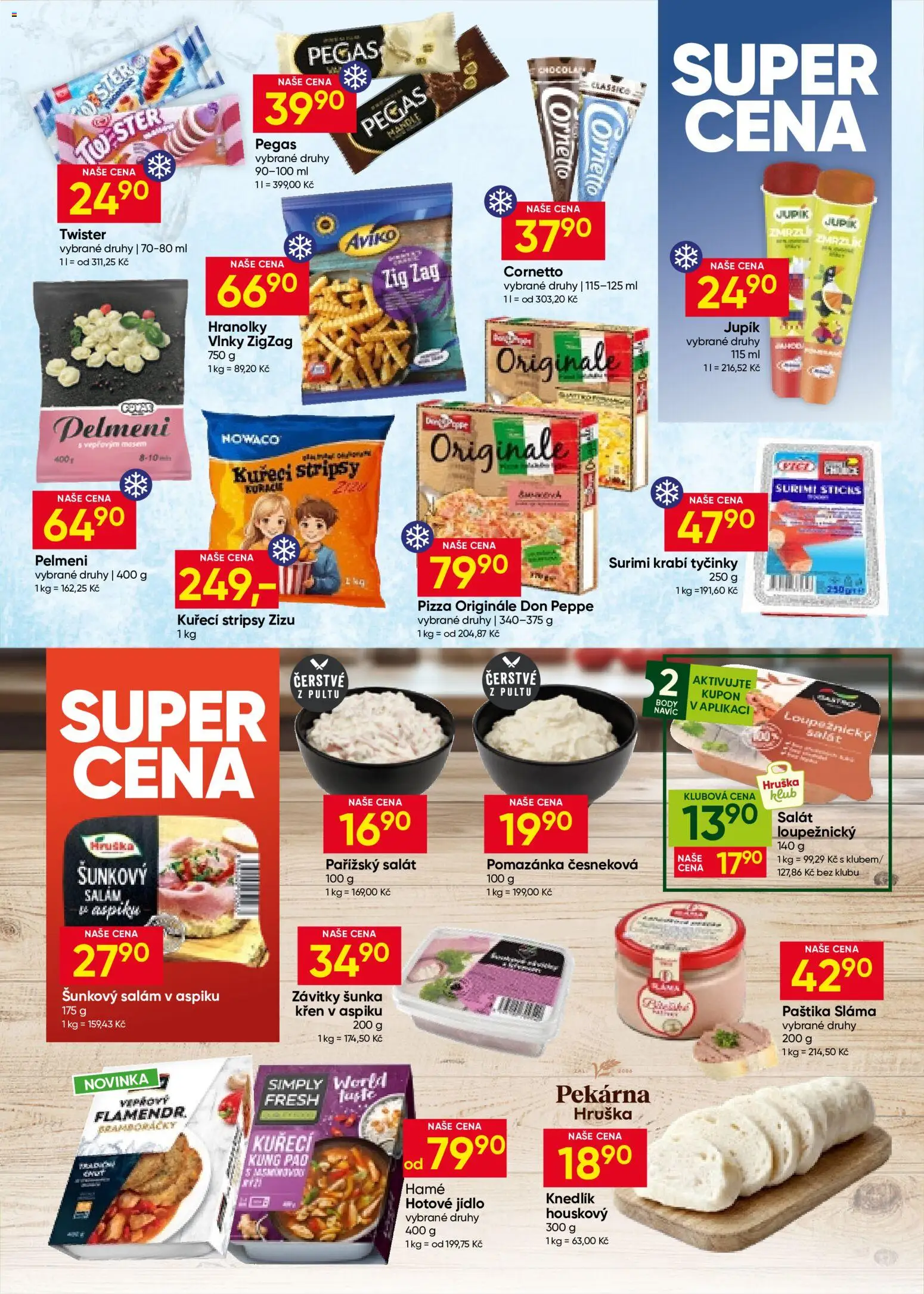 Hruška leták od 01.07.2026 | Strana: 7 | Produkty: Šunkový salám, Krabí tyčinky, Surimi, Kuřecí stripsy