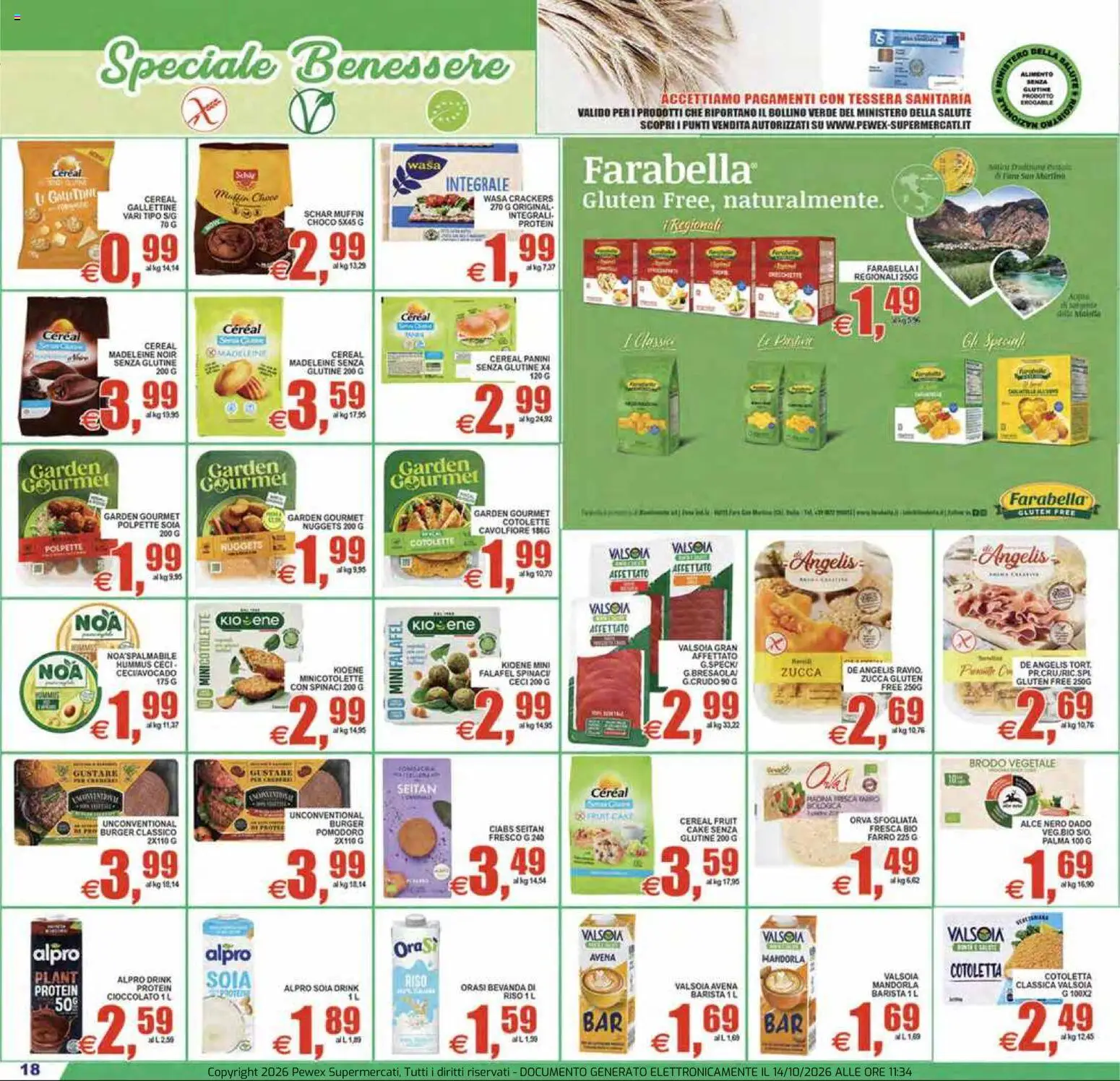 Volantino Pewex del 14/10/2026 | Pagina: 18 | Prodotti: Cioccolato, Muffin, Seitan, Farro