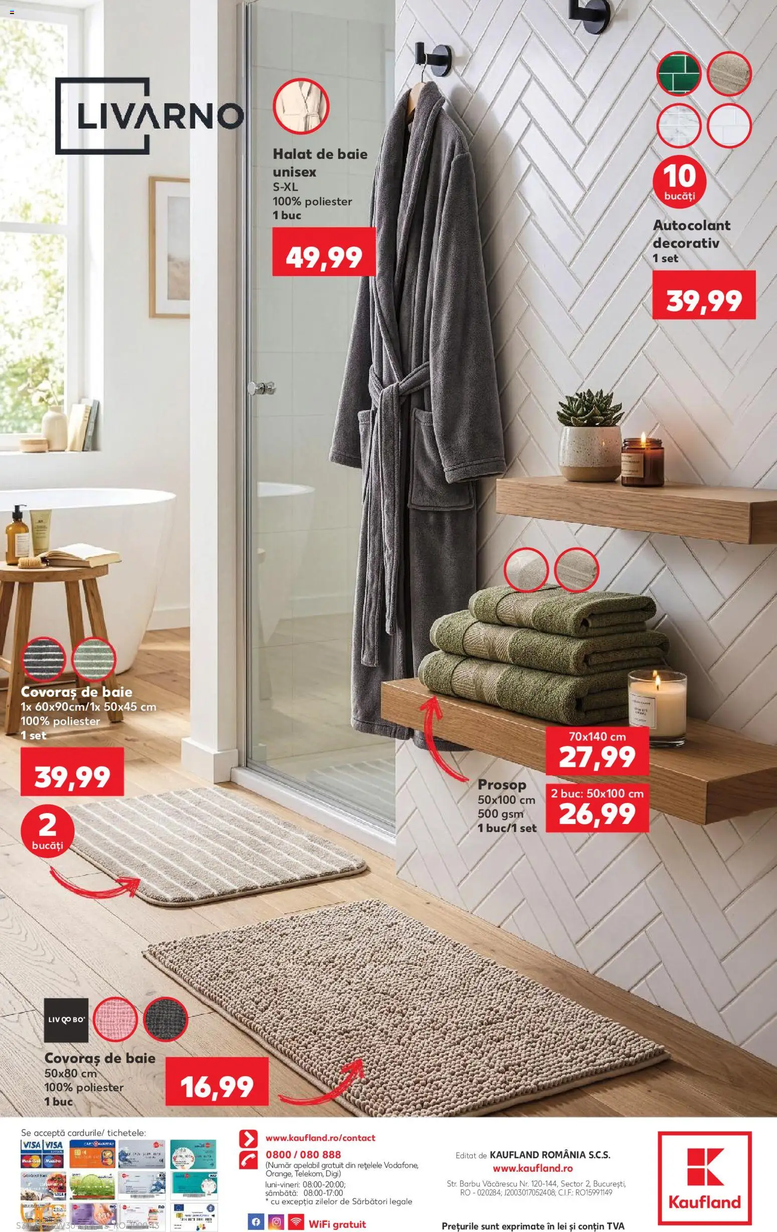 Noul catalog Kaufland – valabil de la 22.07.2026 | Pagină: 30 | Produse: Covoraș de baie, Halat de baie