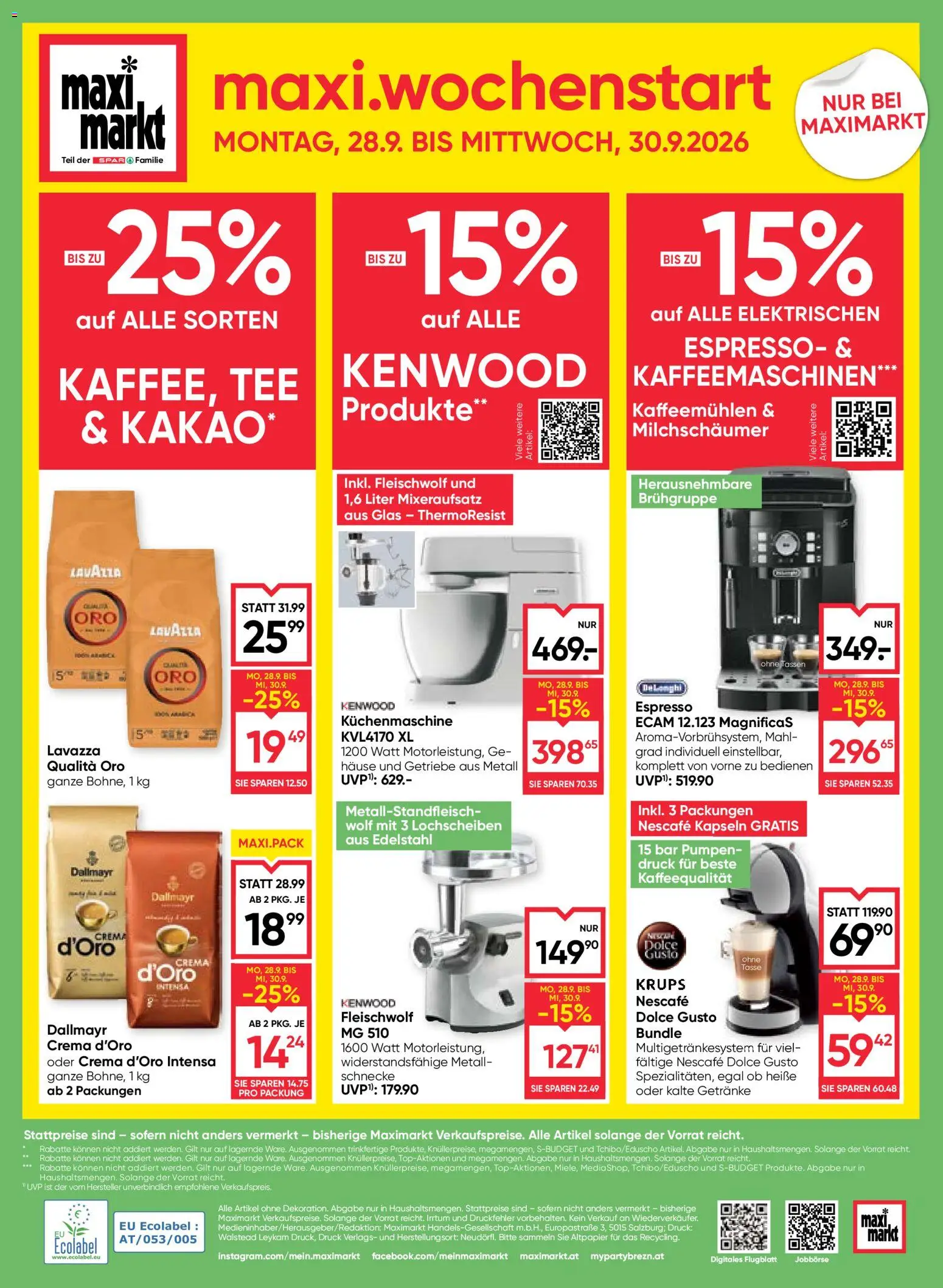 Maximarkt Flugblatt gültig ab 24.09.2026 | Seite: 28 | Produkte: Getränke, Tee