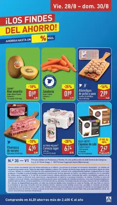 Vista previa ZE SPRI® Kiwi amarillo, Origen: Nueva Zelanda. Categoría: I. 124 g aprox. (5.56 €/kg) válido desde el 24/08/2026 | Página: 32 | Productos: Cápsulas, Café con leche, Café, Alcohol