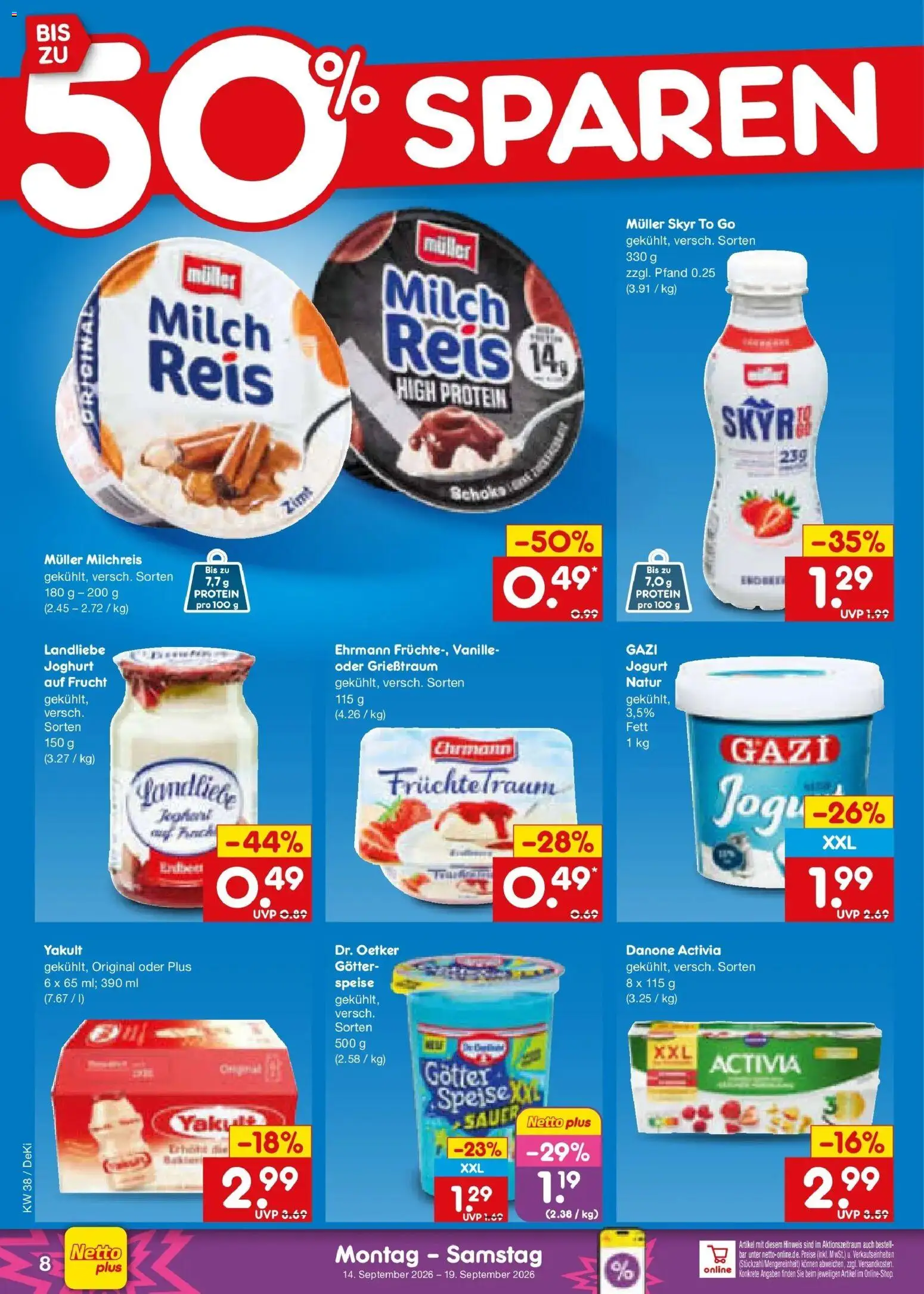 Netto Marken-Discount Prospekt Mistelbach – gültig ab 14.09.2026 | Seite: 10 | Produkte: Activia, Joghurt, Skyr, Reis