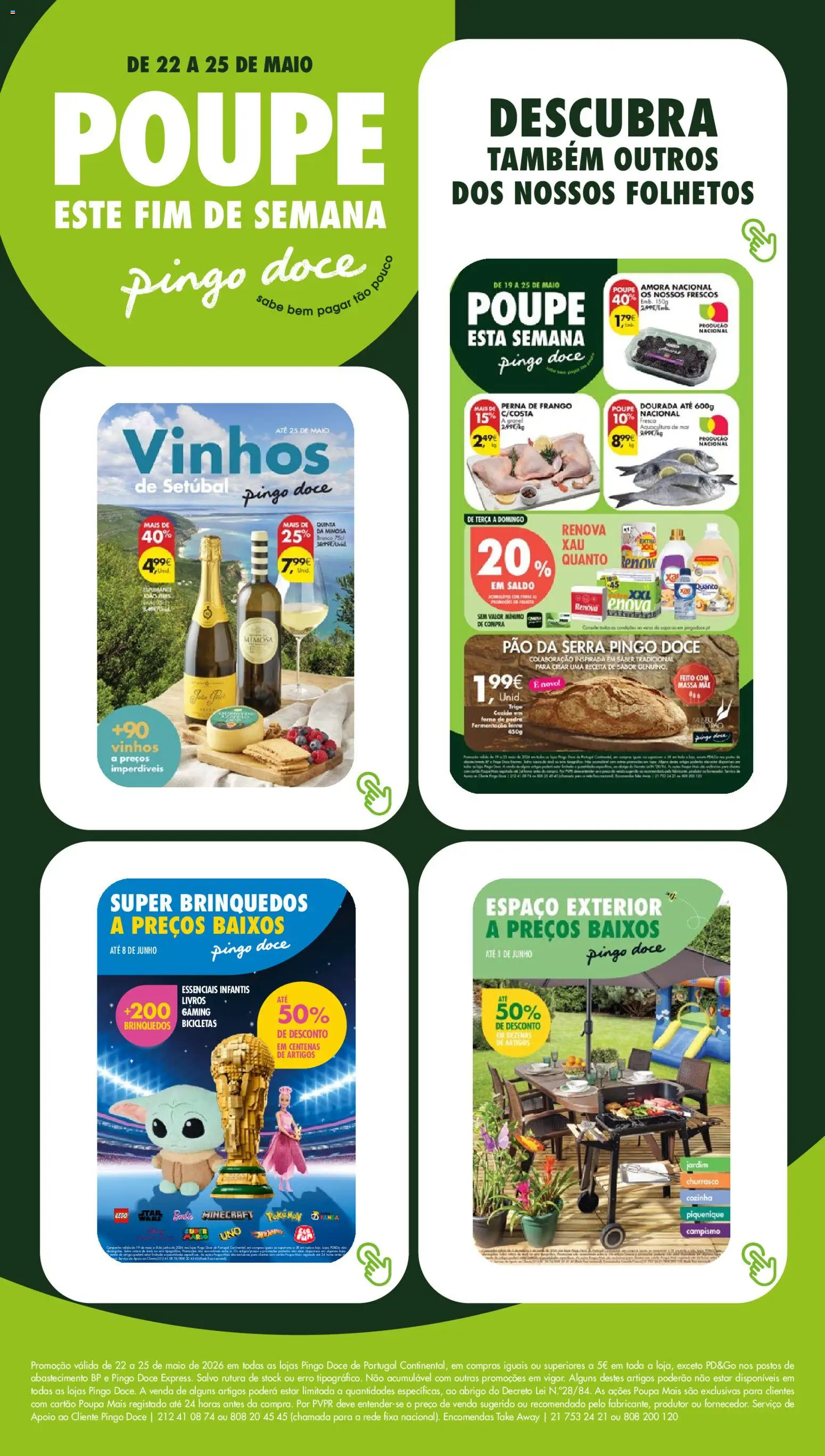 Pingo Doce Poupe este Fim de Semana │ válido de 22.05.2026 | Página: 22 | Produtos: Espumante, Frango, Pão, Vinho